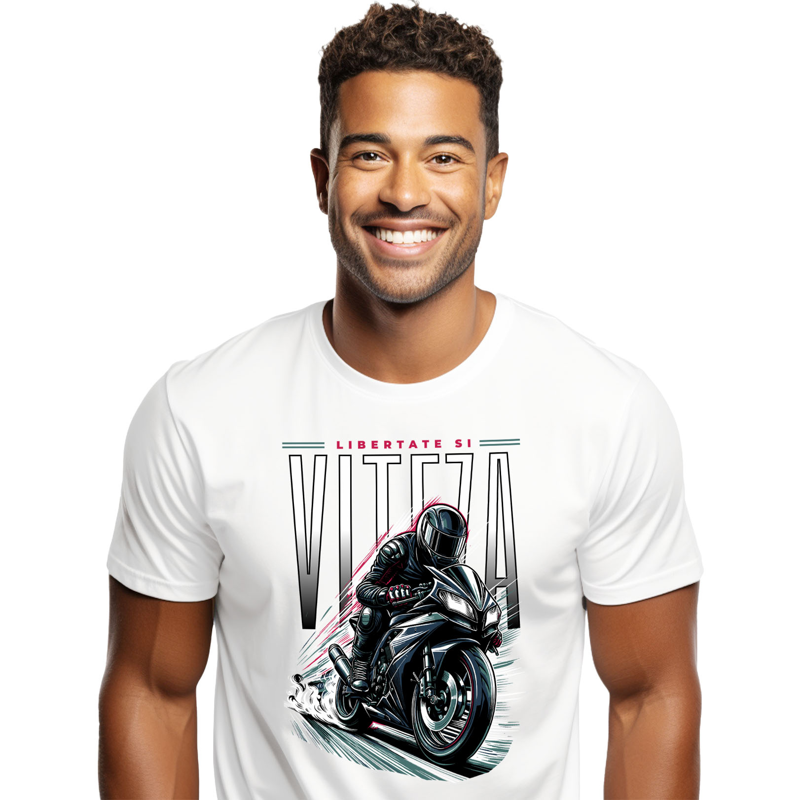 Motociclete - Tricou Femei, Barbati, Copii, Fata, Baiat, Unisex Personalizat Bărbat Motociclist – Echipament Complet, Viteză și Libertate