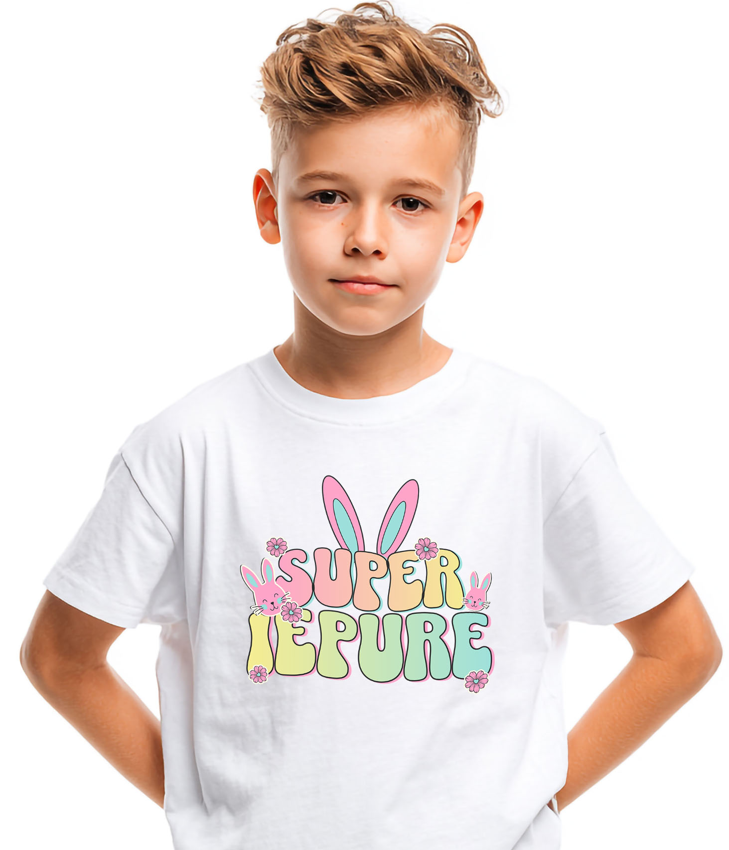 Tricou Femei, Barbati, Copii, Fata, Baiat, Unisex Personalizat "Iubitorii de Iepuri cu Urechi Lungi Colorate - Cadou Paște pentru Copii" [3]