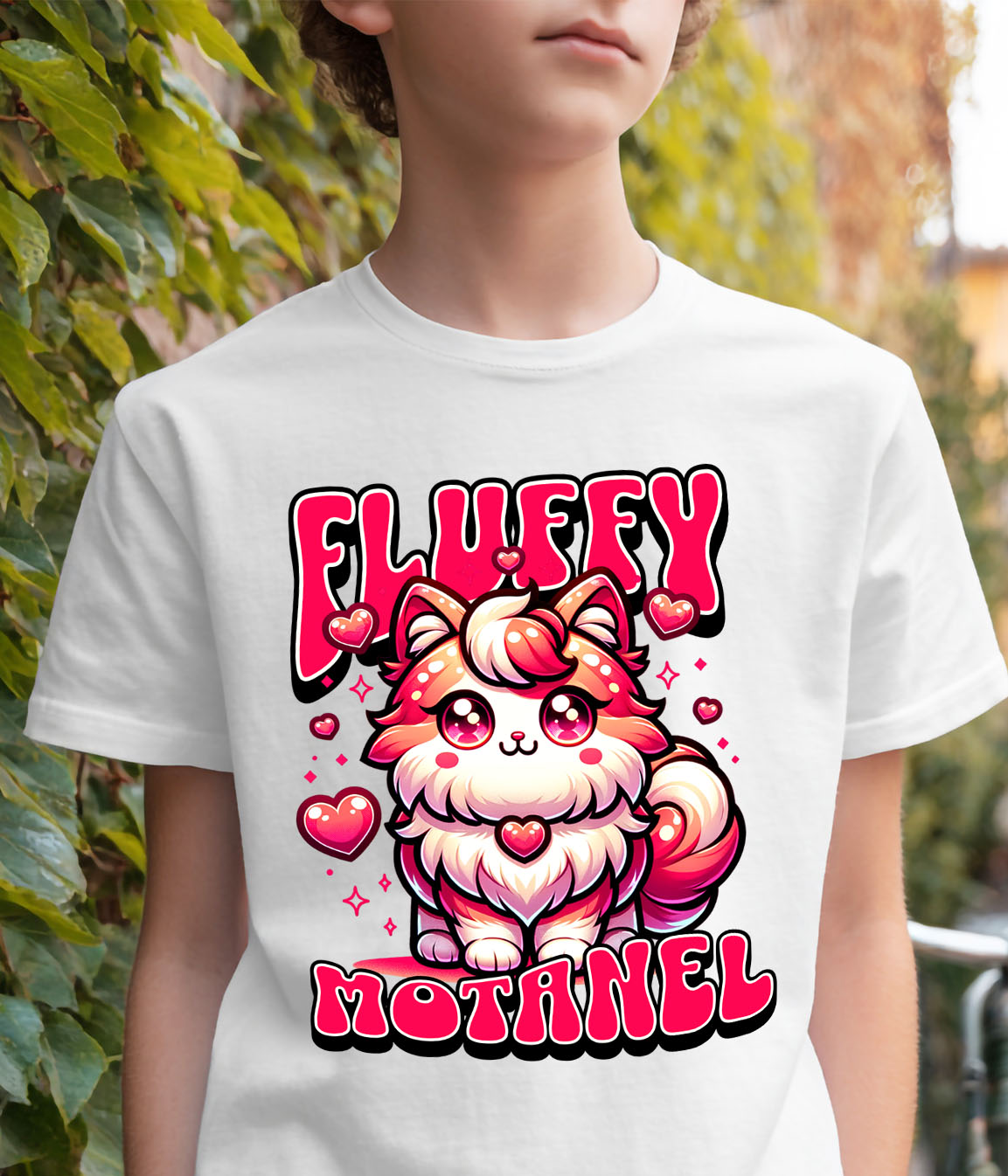 Tricou Femei, Barbati, Copii, Fata, Baiat, Unisex Personalizat Pisica Pufoasă Portocalie Îndrăgostită – Cadou Personalizat Fluiffy Motănel pentru Valentine's Day [3]