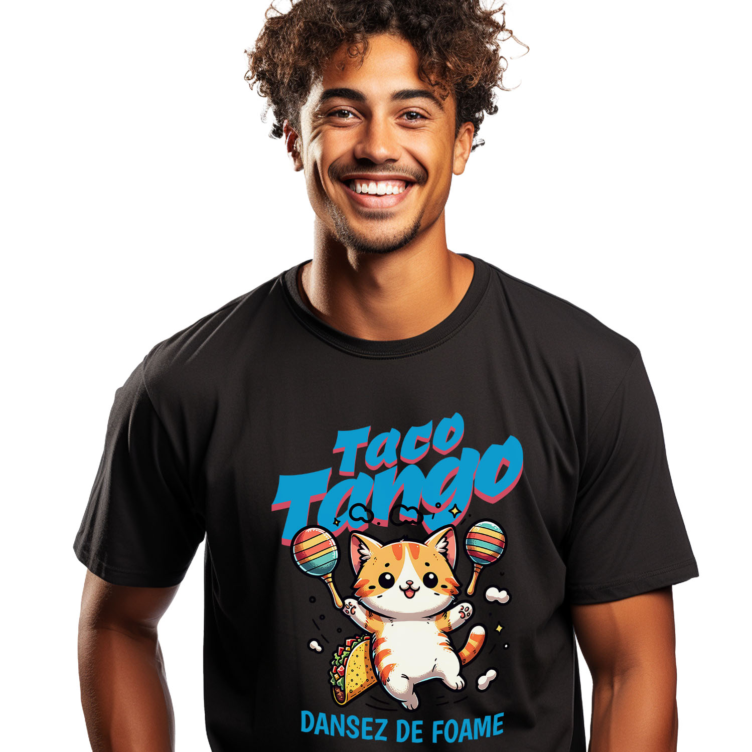 Tricou Femei, Barbati, Copii, Fata, Baiat, Unisex Personalizat Pisica Portocalie Cu Tacos – Taco Tango – Dans Mexican Amuzant – Cadou Personalizat Iubitorilor De Pisici