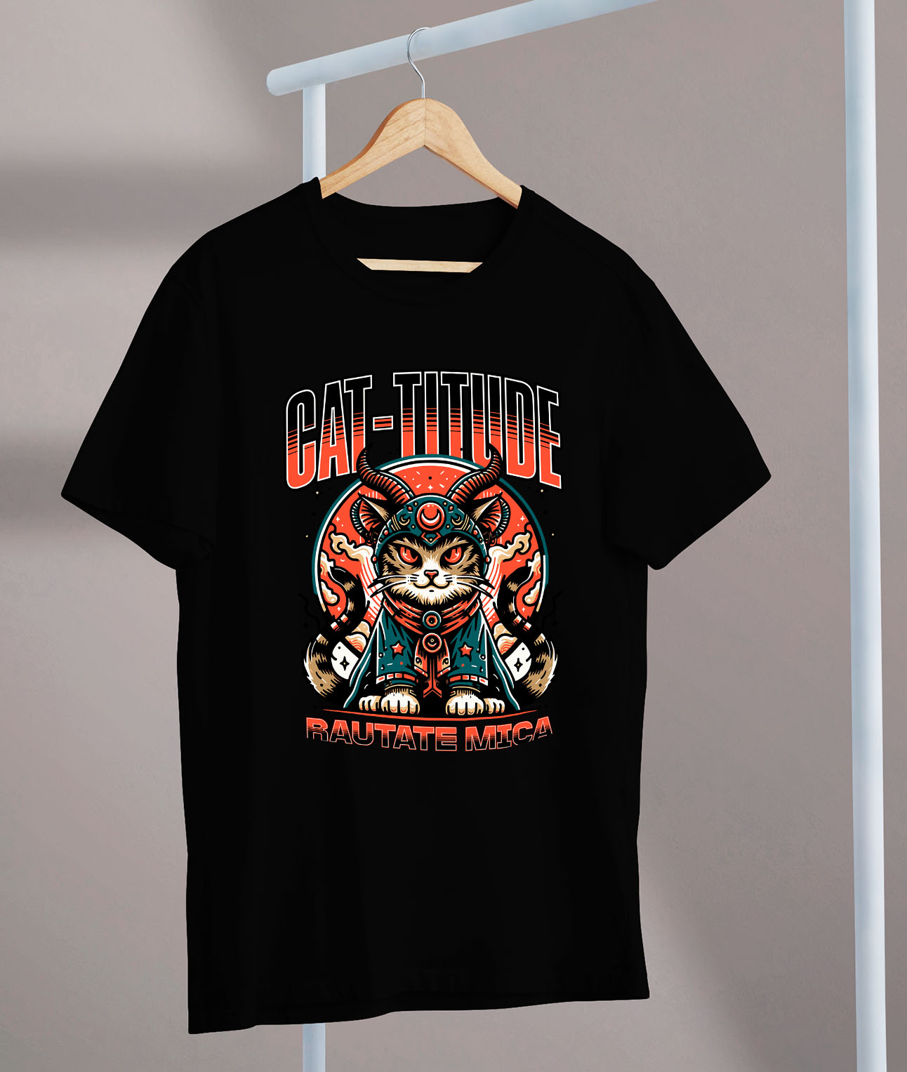 Tricou Femei, Barbati, Copii, Fata, Baiat, Unisex Personalizat Pisica Bizara Stil Asiatic Cu Ochi Roșii – Cat-titude Răutate Mică – Cadou Personalizat Iubitorilor De Pisici [2]