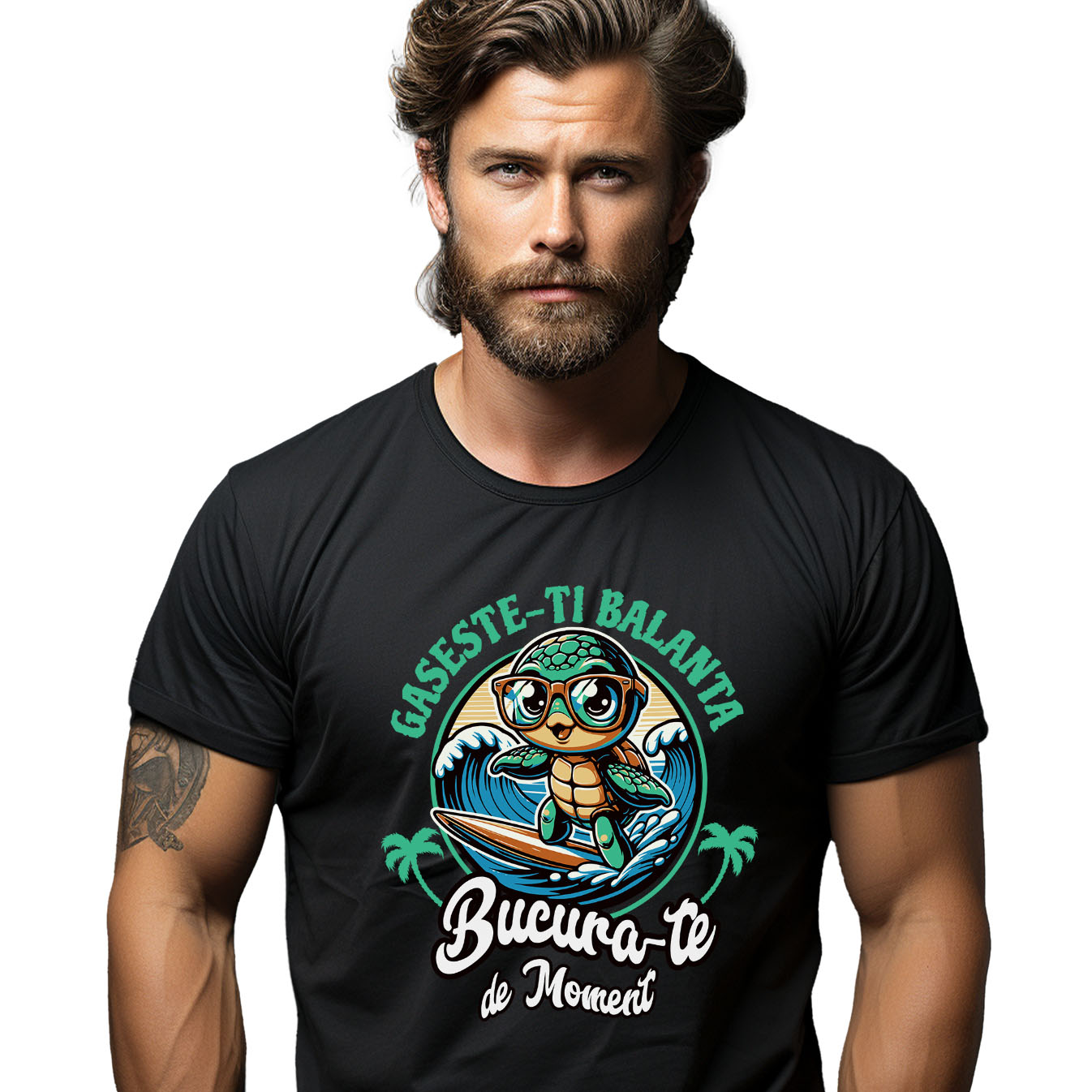 Tricou Femei, Barbati, Copii, Fata, Baiat, Unisex Personalizat Broasca Testoasa Pe Placa De Surf – Cadouri Personalizate Pentru Familie, Copii și Tati