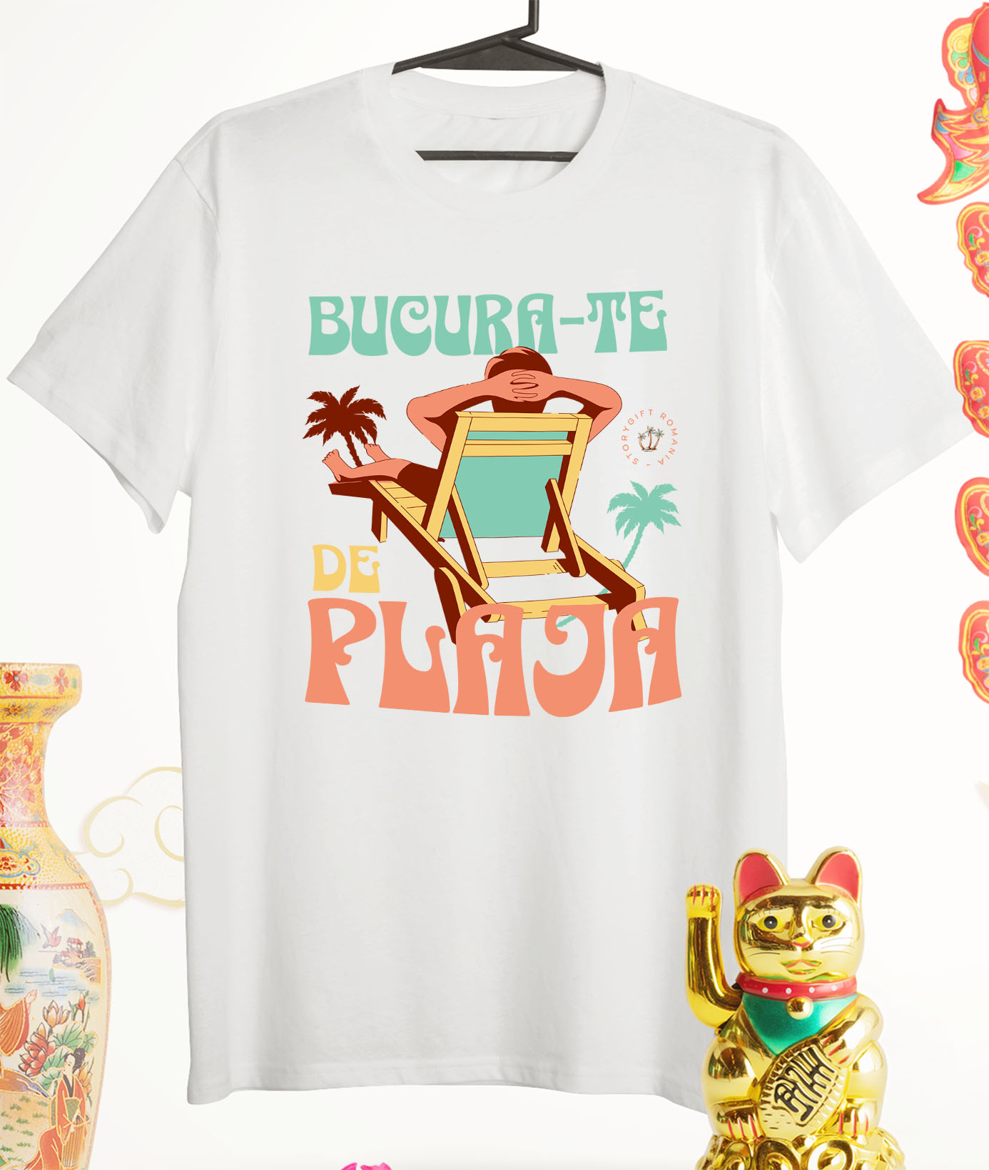Tricou Femei, Barbati, Copii, Fata, Baiat, Unisex Personalizat Om Pe Sezlong Plajă Tropicală - Cadouri Personalizate Pentru Familie, Tati și Copii [2]