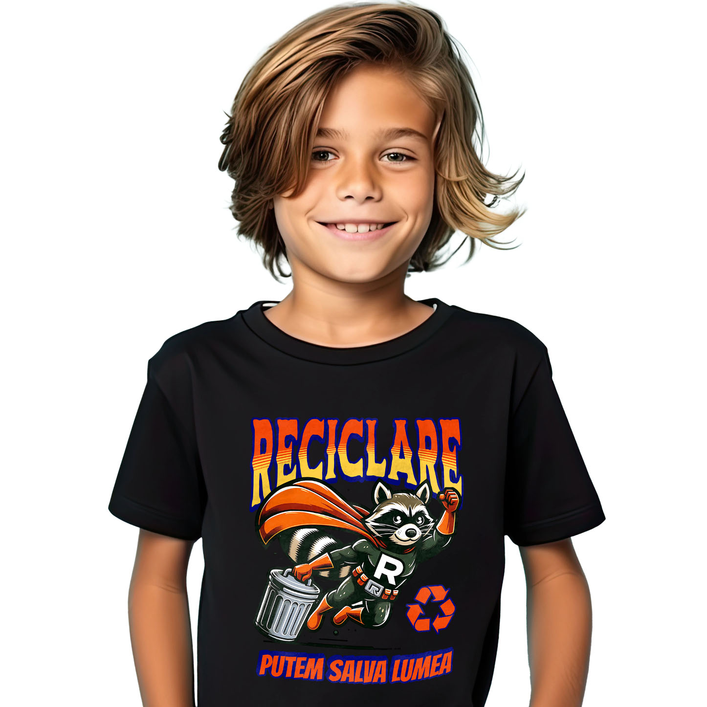 Planeta - Tricou Femei, Barbati, Copii, Fata, Baiat, Unisex Personalizat "Animal Super-Eroul Reciclare - Produse Personalizate pentru Familie și Copii"