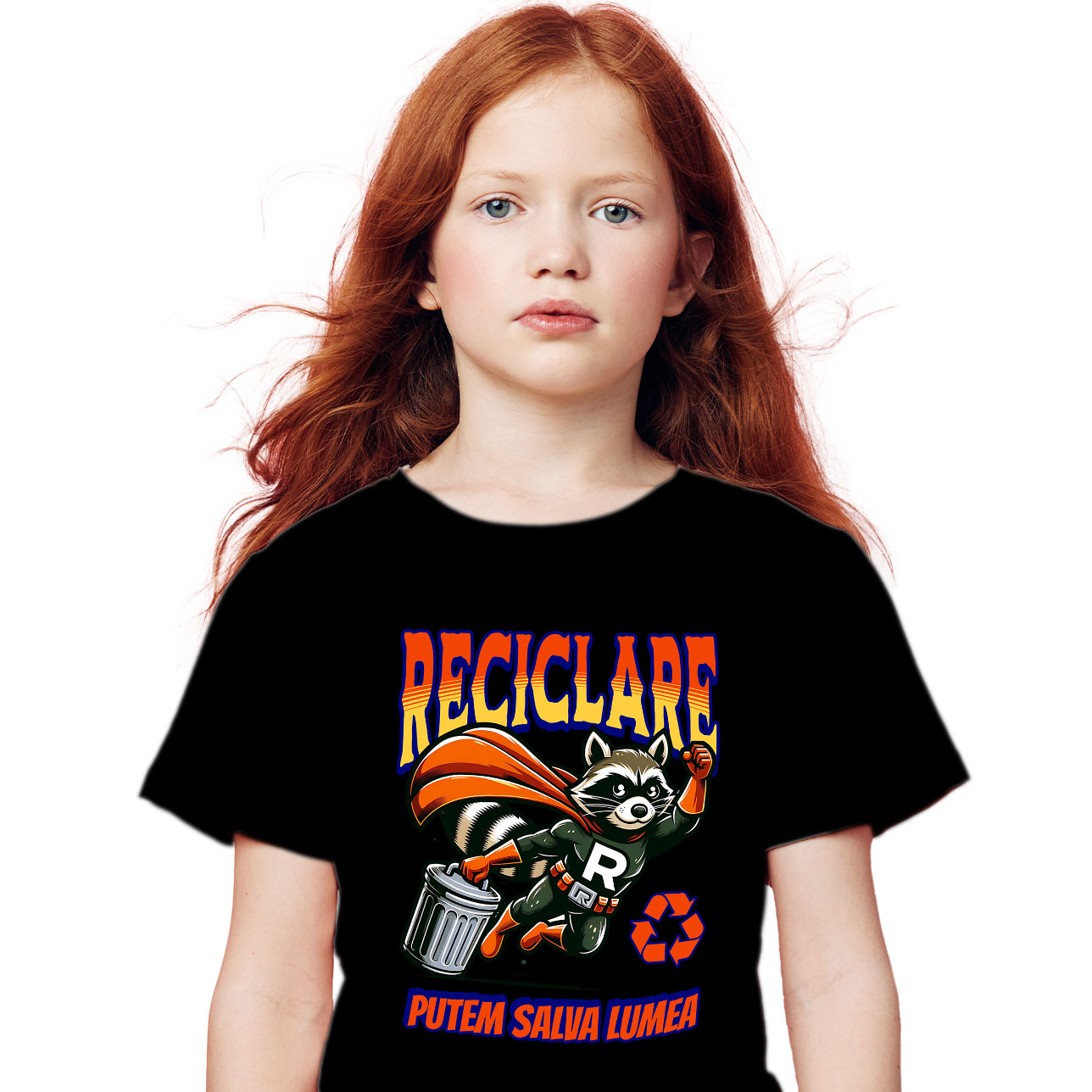 Tricou Femei, Barbati, Copii, Fata, Baiat, Unisex Personalizat "Animal Super-Eroul Reciclare - Produse Personalizate pentru Familie și Copii" [1]