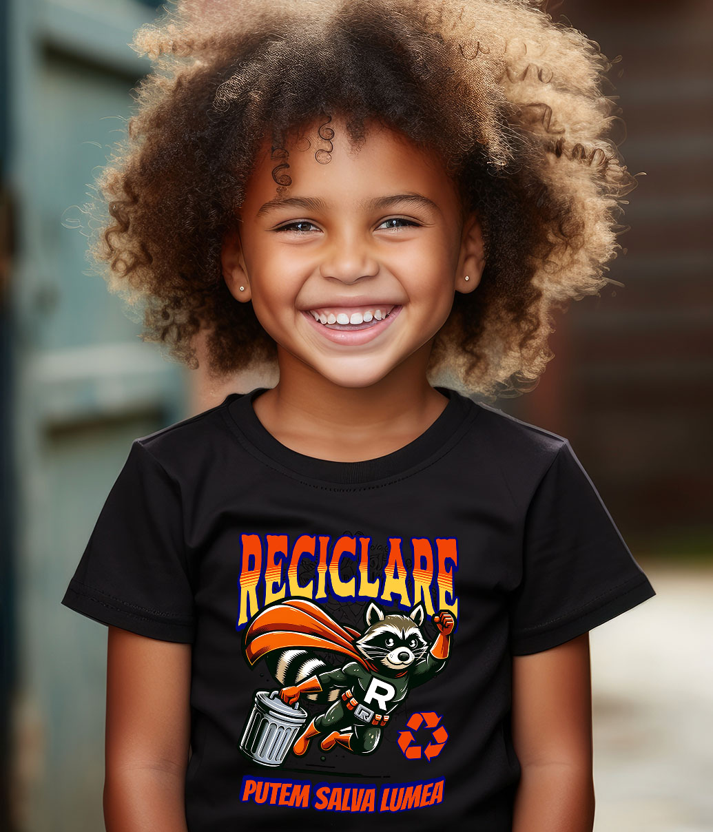 Tricou Femei, Barbati, Copii, Fata, Baiat, Unisex Personalizat "Animal Super-Eroul Reciclare - Produse Personalizate pentru Familie și Copii" [3]