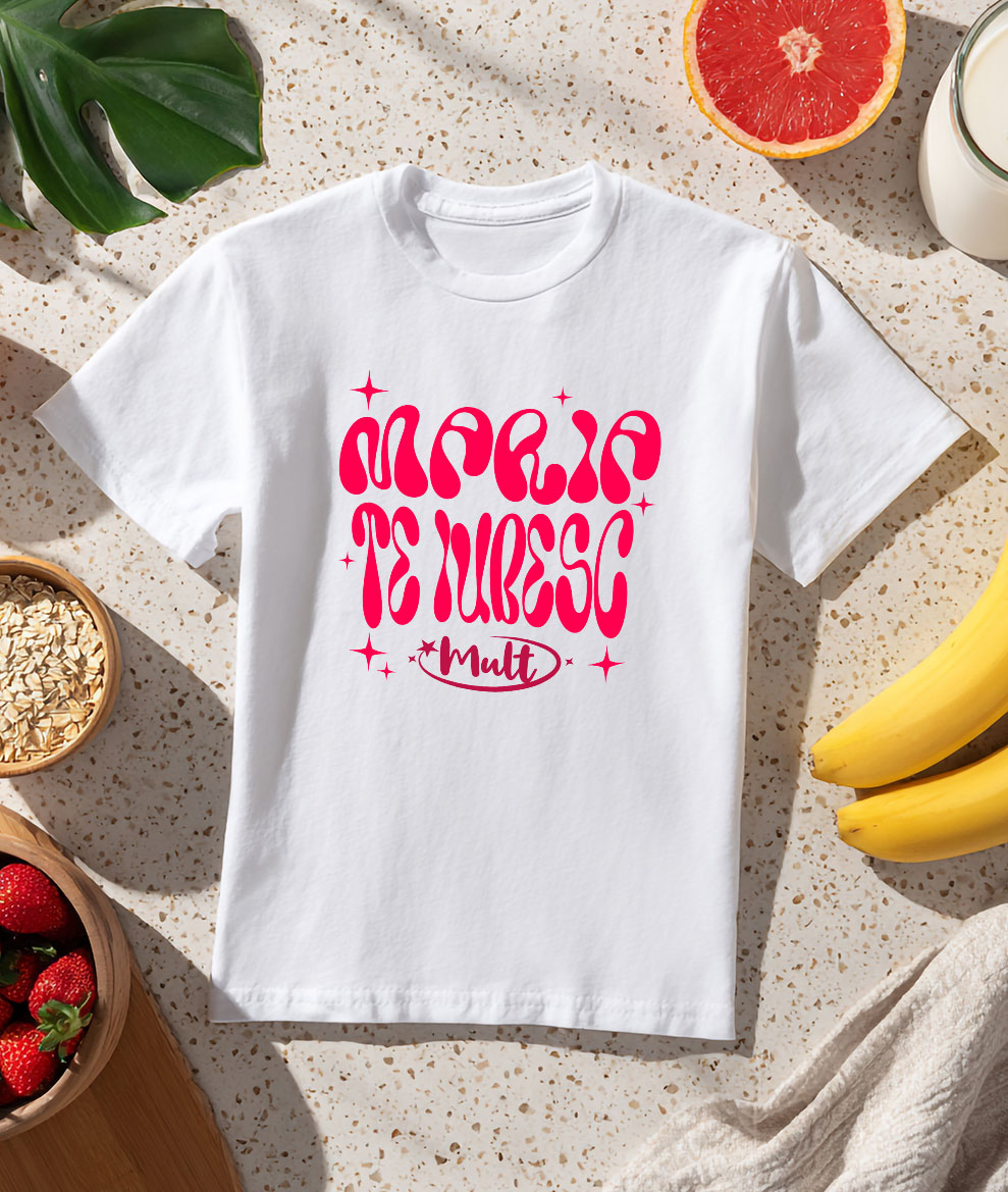 Tricou Femei, Barbati, Copii, Fata, Baiat, Unisex Personalizat "Mesaj Romantic Te Iubesc Mult Maria - Cadou Personalizat cu Stele pentru Valentine's Day" [2]