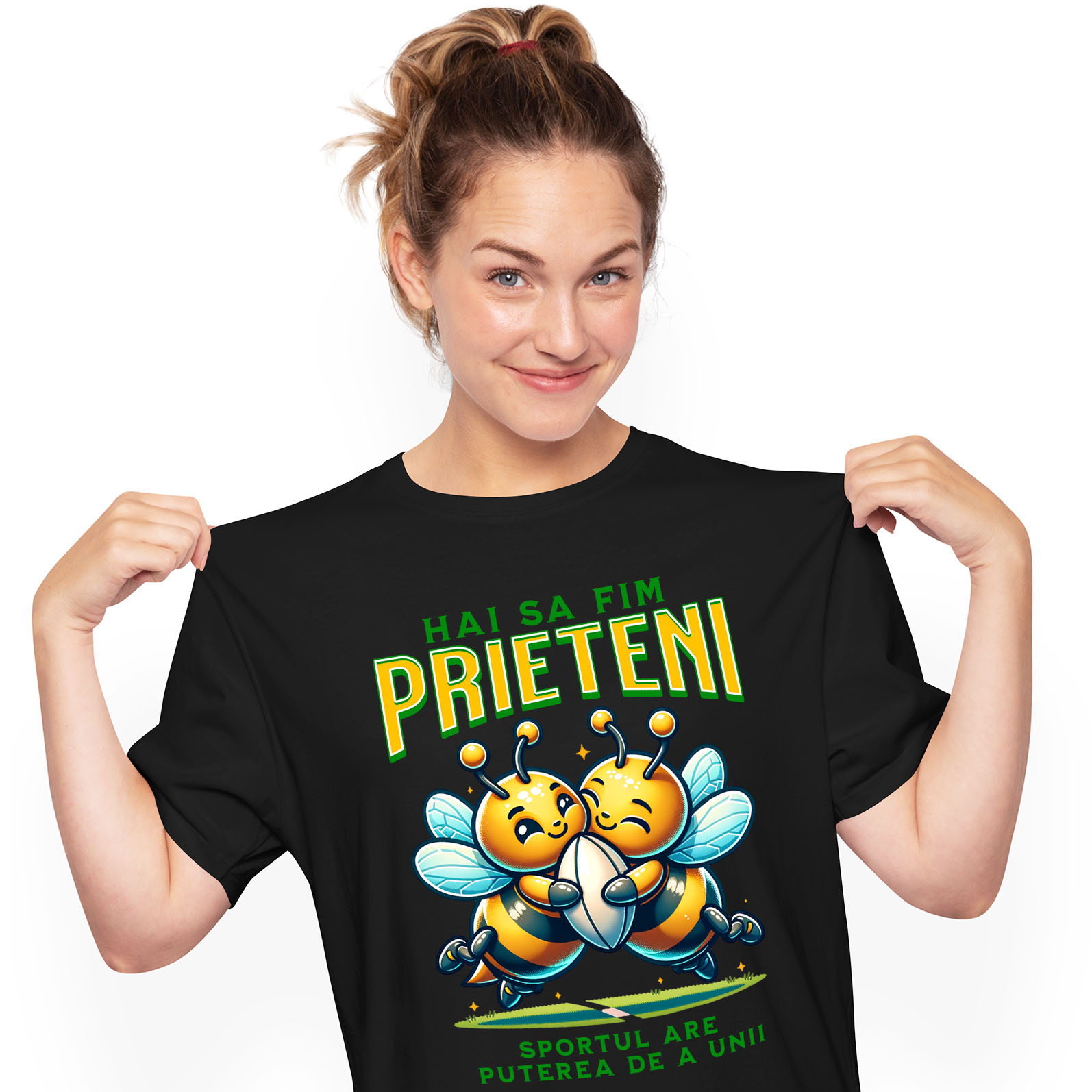 Prieteni - Tricou Femei, Barbati, Copii, Fata, Baiat, Unisex Personalizat Cadouri personalizate pentru prieteni și familie – Cuplu albine fericite și fotbal american