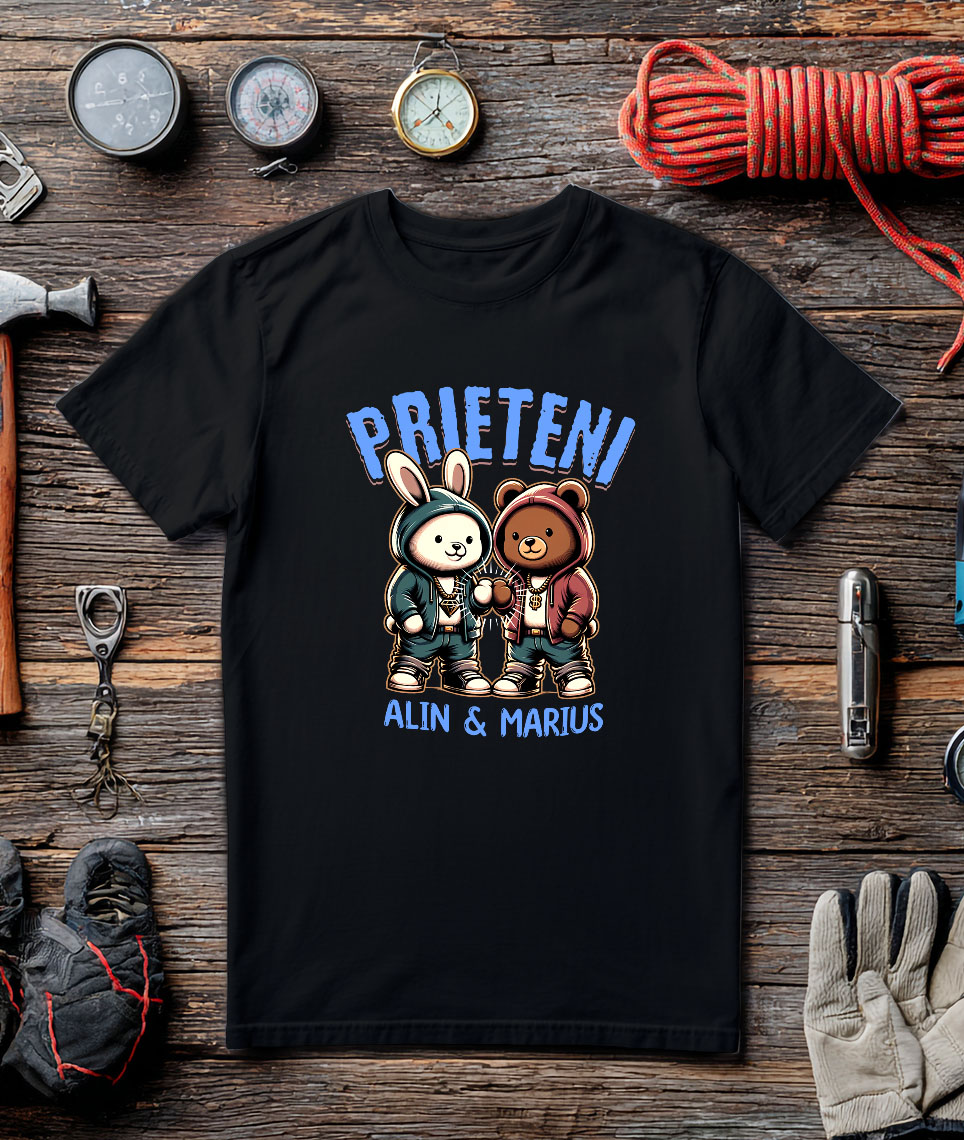 Tricou Femei, Barbati, Copii, Fata, Baiat, Unisex Personalizat Urs polar și urs brun stil gangster personalizați, cadouri amuzante pentru familie și copii [2]