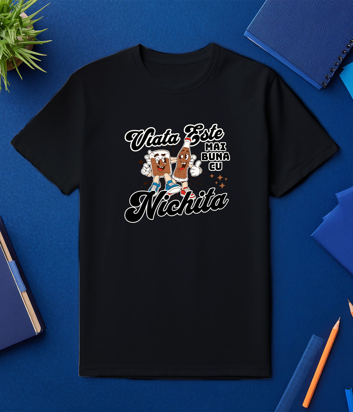 Tricou Femei, Barbati, Copii, Fata, Baiat, Unisex Personalizat Cadouri personalizate pentru prieteni – Pahar de cola și sticla de cola cu text personalizat [2]