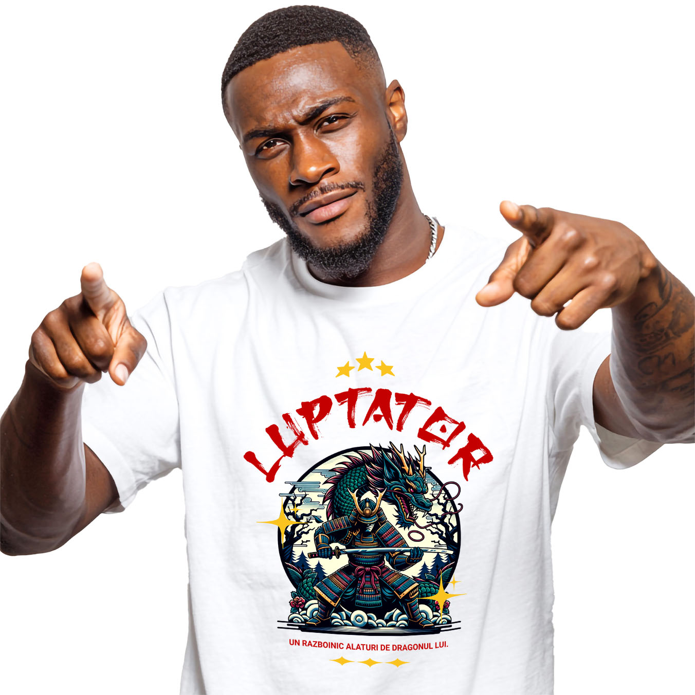 Razboinic - Tricou Femei, Barbati, Copii, Fata, Baiat, Unisex Personalizat Cadouri personalizate – Războinic cu armură și dragon imens din cultura chineză