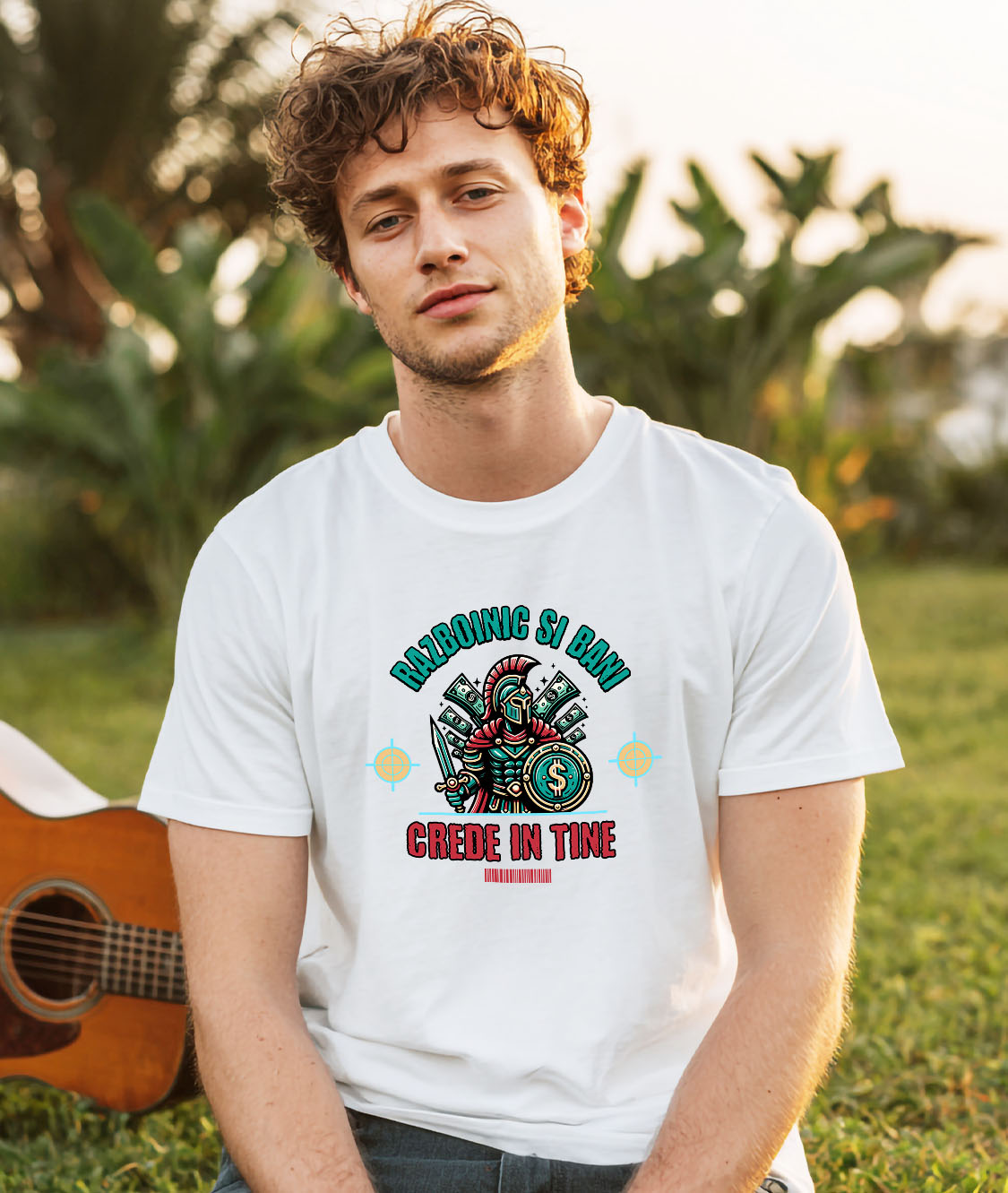 Tricou Femei, Barbati, Copii, Fata, Baiat, Unisex Personalizat Cadouri personalizate – Războinic cavaler cu scut și sabie, semn dolar, motivație [1]