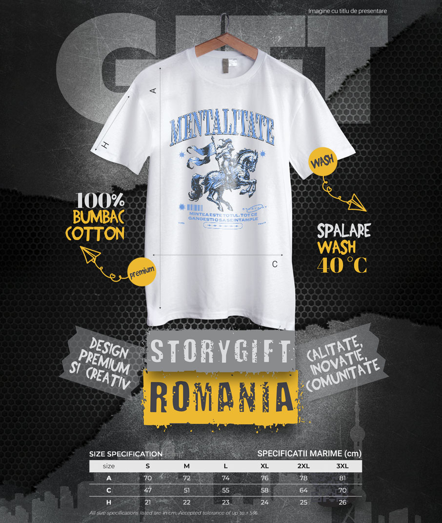 Tricou Femei, Barbati, Copii, Fata, Baiat, Unisex Personalizat Cavaler cu steag și armăsar – Portret personalizat cu mentalitate motivantă [3]