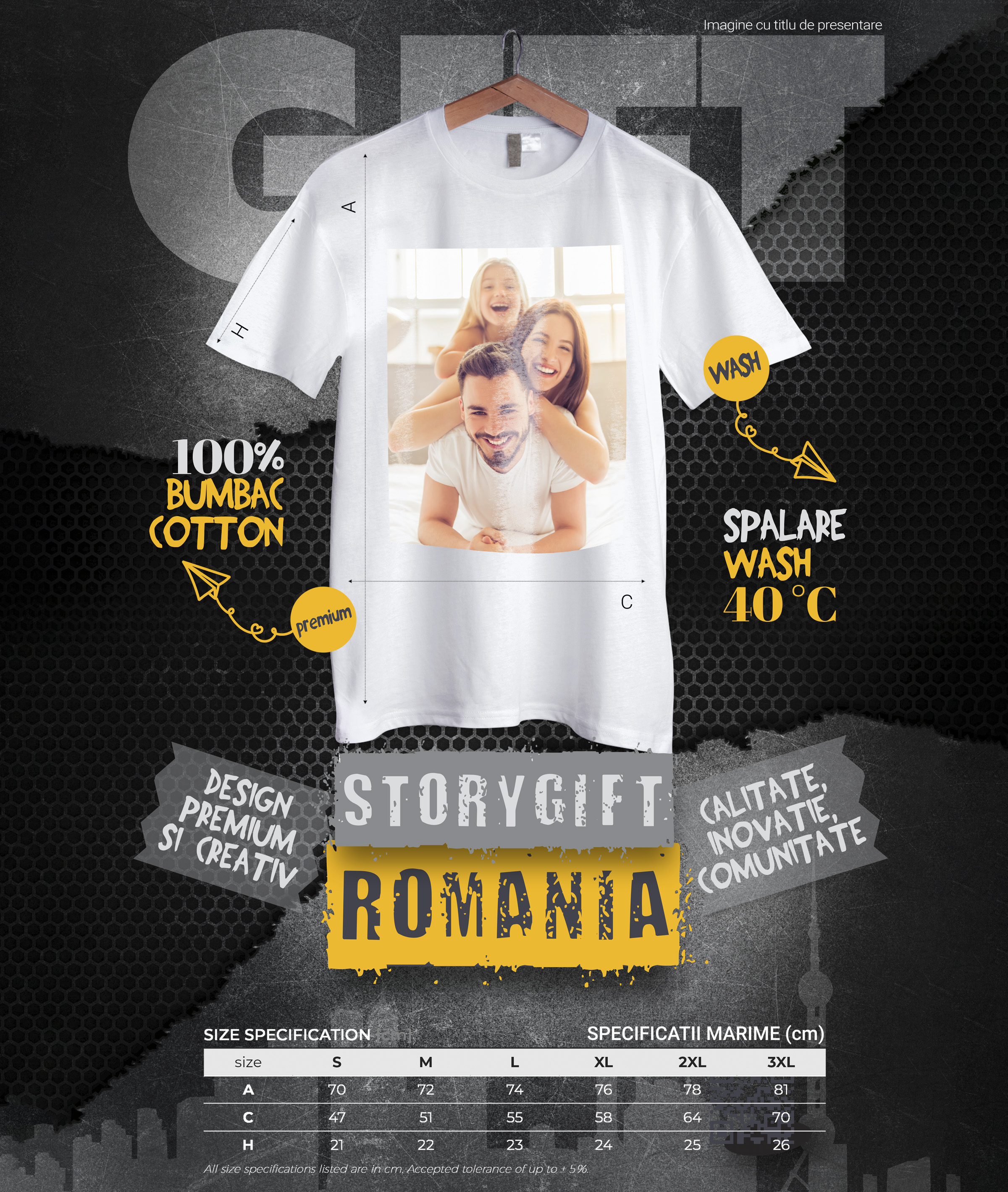 Tricou Barbati personalizat cu poza / fotografie 100% Bumbac, Alb, XL [3]