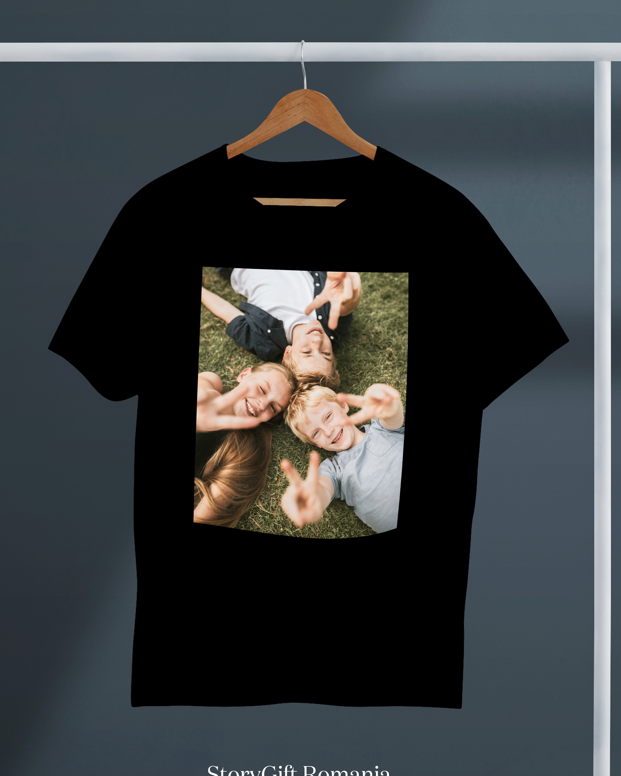 Tricou Copii personalizat cu poza / fotografie 100% Bumbac, Negru, 12 Ani [2]