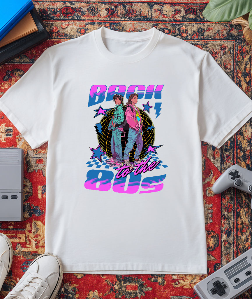 Tricou Femei, Barbati, Copii, Fata, Baiat, Unisex Personalizat Cuplu Adolescentă Stil Modern în Club – Back to the 80's Retro Vibe [2]