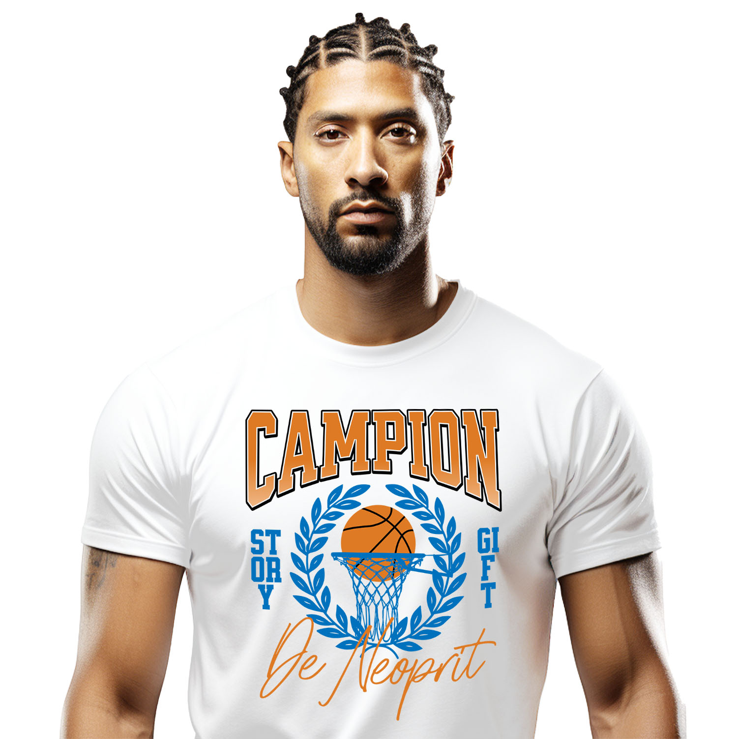 Tricou Femei, Barbati, Copii, Fata, Baiat, Unisex Personalizat Minge de Baschet Personalizată – Campion de Neoprit | Cadou Motivațional