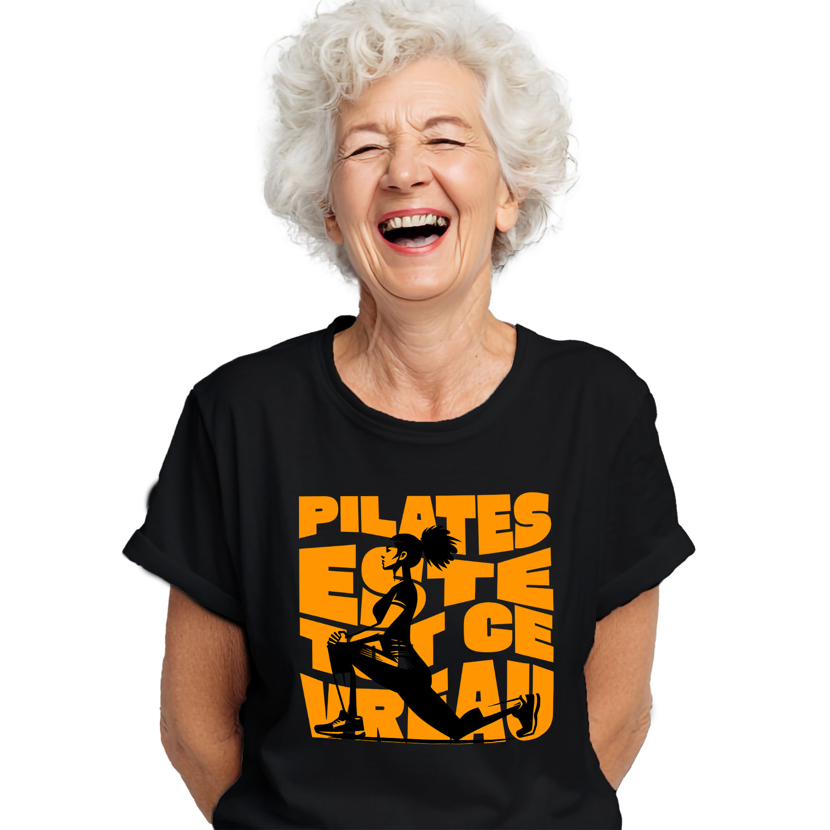 Tricouri - Tricou Femei, Barbati, Copii, Fata, Baiat, Unisex Personalizat Femeie Sportivă în Poziție Yoga – Antrenament Pilates pentru Sănătate și Echilibru