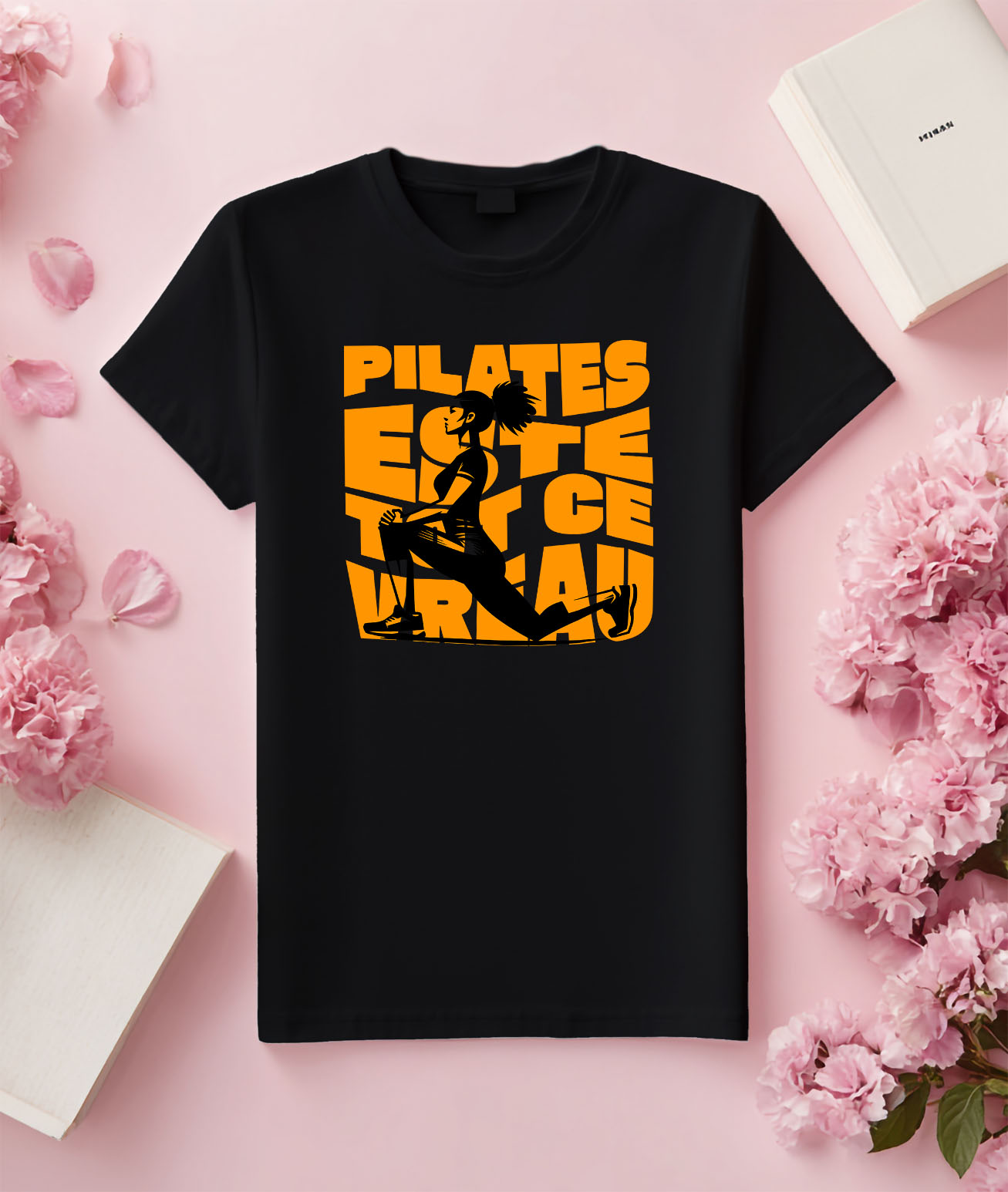 Tricou Femei, Barbati, Copii, Fata, Baiat, Unisex Personalizat Femeie Sportivă în Poziție Yoga – Antrenament Pilates pentru Sănătate și Echilibru [2]