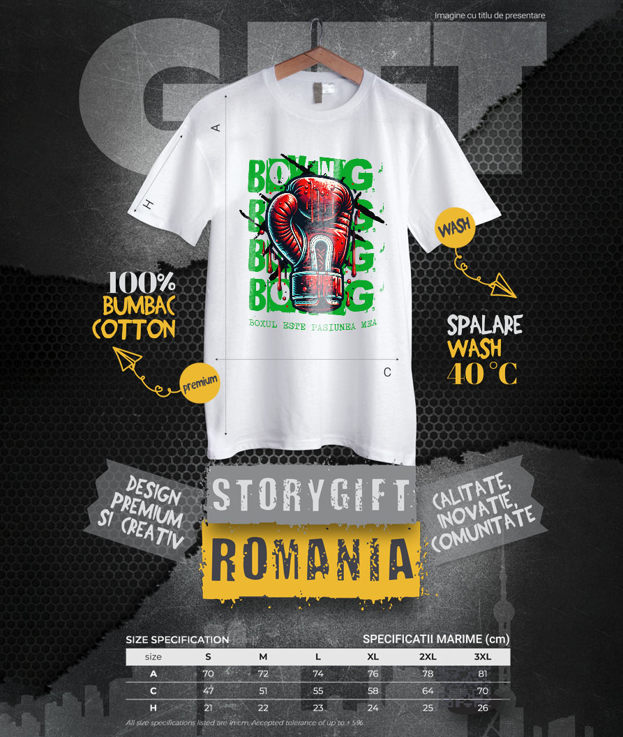 Tricou Femei, Barbati, Copii, Fata, Baiat, Unisex Personalizat Mănuși de Box și Cadouri Personalizate – Motivație și Determinare în Sport [3]