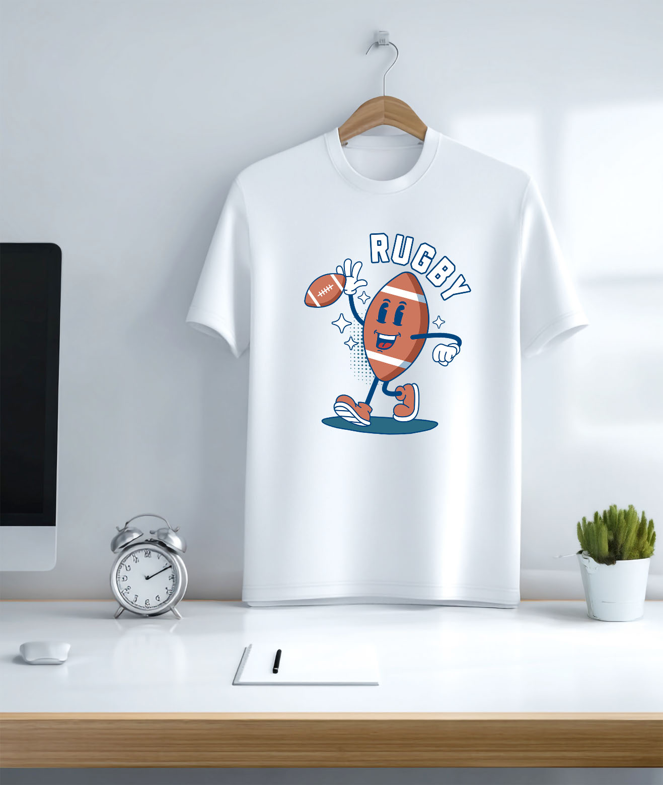 Tricou Femei, Barbati, Copii, Fata, Baiat, Unisex Personalizat Minge de Fotbal American Animată – Design Motivațional și Sportiv [2]