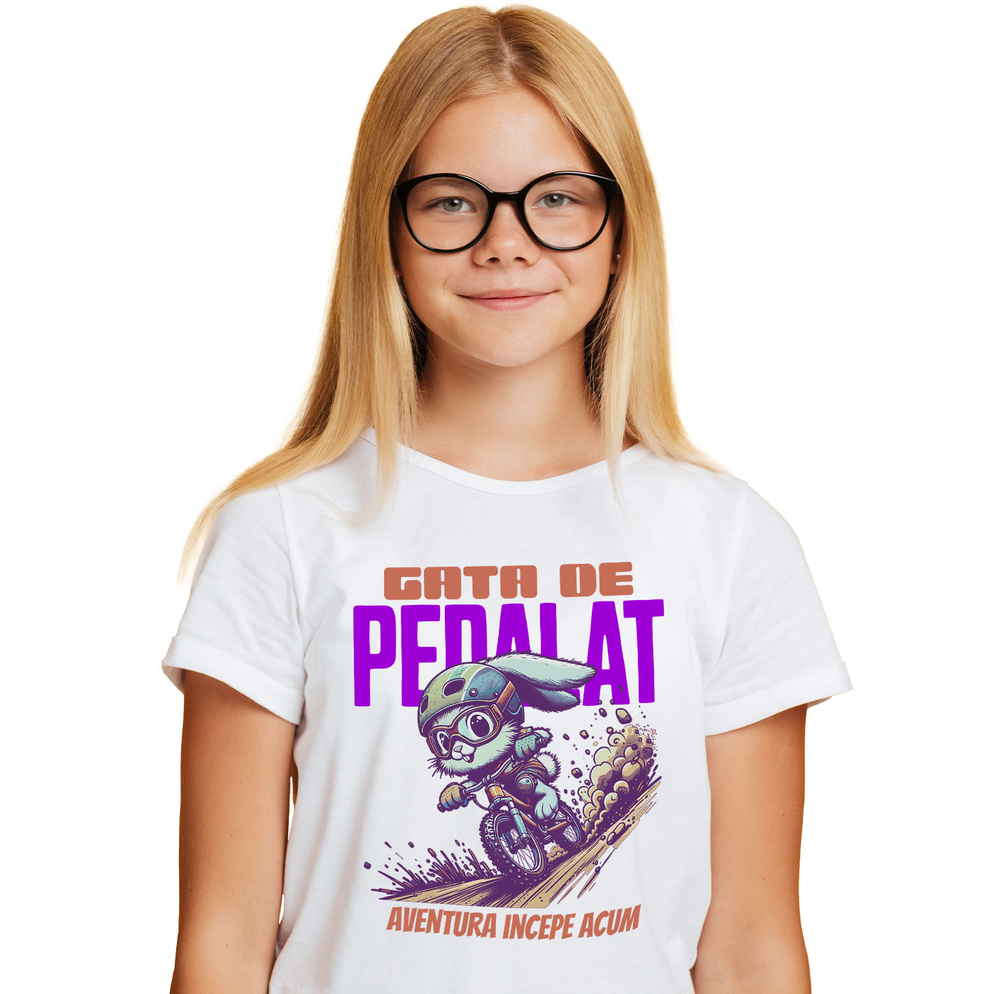 Tricou Femei, Barbati, Copii, Fata, Baiat, Unisex Personalizat Iepure Haios Pe Bicicletă – Design Amuzant Pentru Aventuri Pe Două Roți