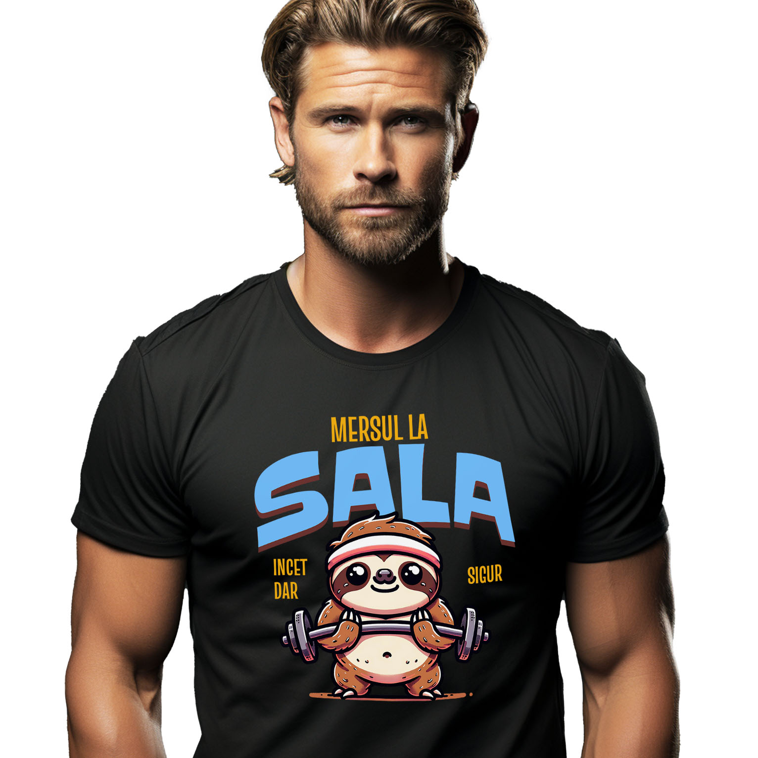 Sport - Tricou Femei, Barbati, Copii, Fata, Baiat, Unisex Personalizat Animal Leneș La Sală – Design Amuzant Pentru Pasionații De Fitness