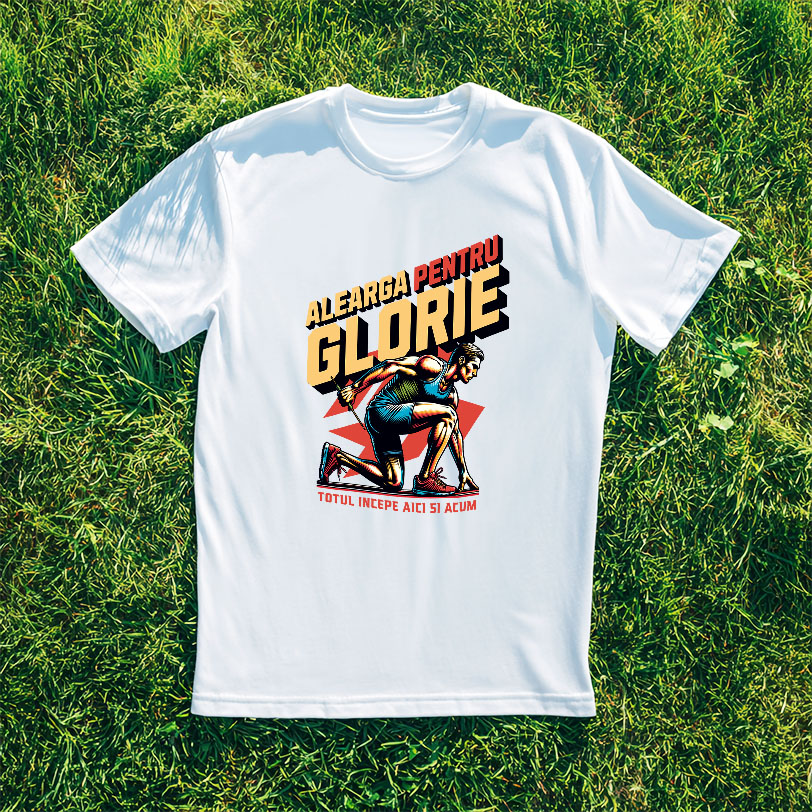 Tricou Femei, Barbati, Copii, Fata, Baiat, Unisex Personalizat Alergător Maraton – Motivație și Glorie Sportivă [2]