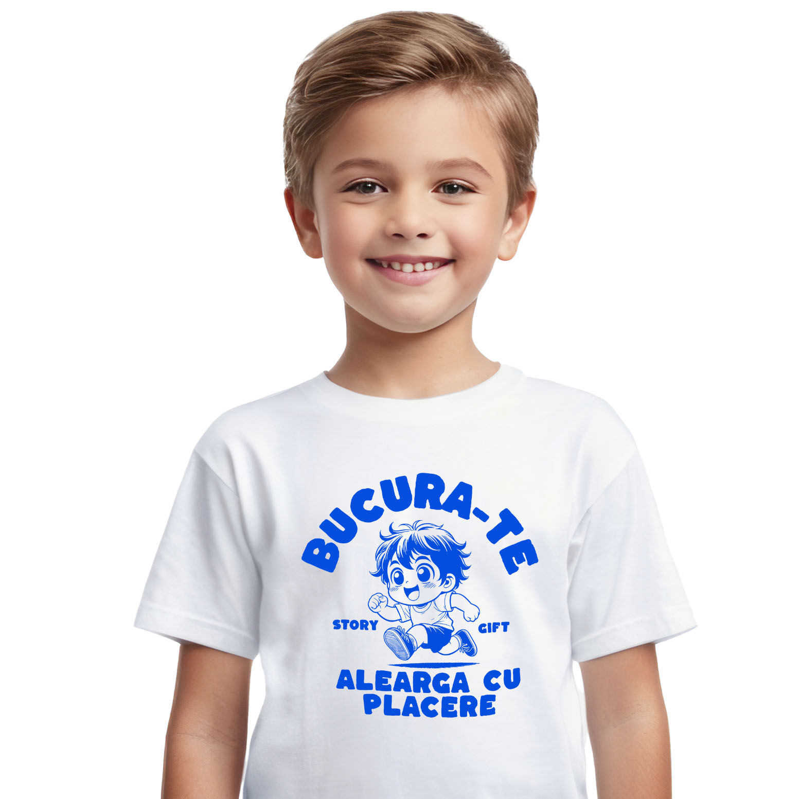 Sport - Tricou Femei, Barbati, Copii, Fata, Baiat, Unisex Personalizat Băiat Vesel în Alergare – Motivație și Sănătate