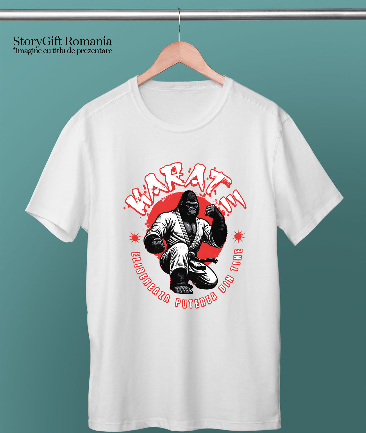 Tricou Femei, Barbati, Copii, Fata, Baiat, Unisex Personalizat Gorila Karate – Design Motivațional Arte Marțiale și Luptă [2]