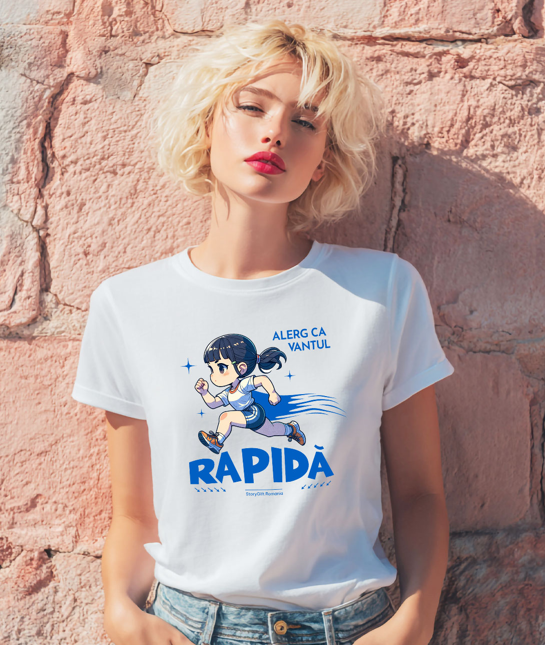 Tricou Femei, Barbati, Copii, Fata, Baiat, Unisex Personalizat Fată Alergătoare – Viteză, Maraton și Motivație Sportivă [1]