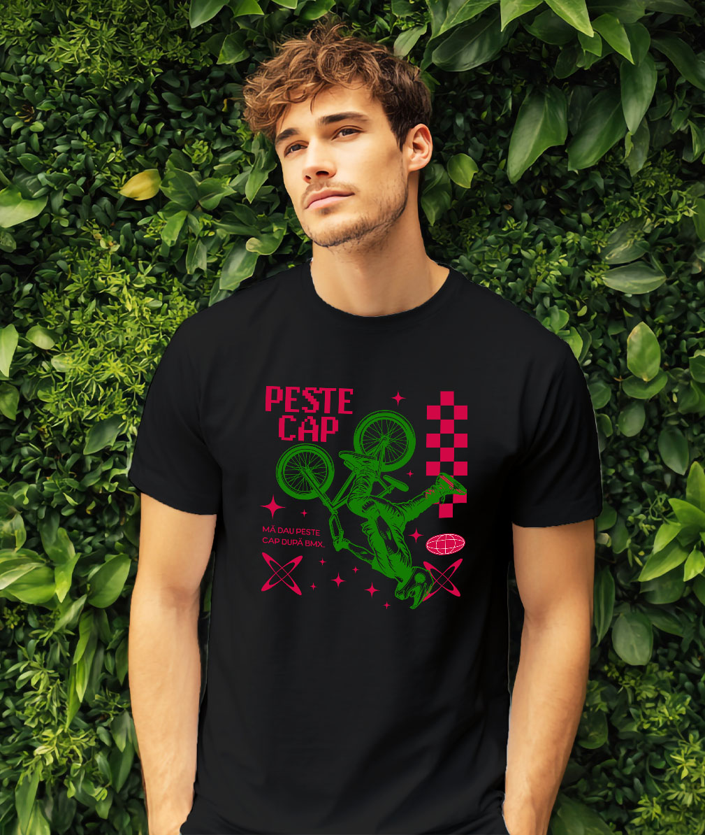 Tricou Femei, Barbati, Copii, Fata, Baiat, Unisex Personalizat Siluetă BMX Personalizată – Cadou Perfect pentru Pasionați de Sport Extrem [1]