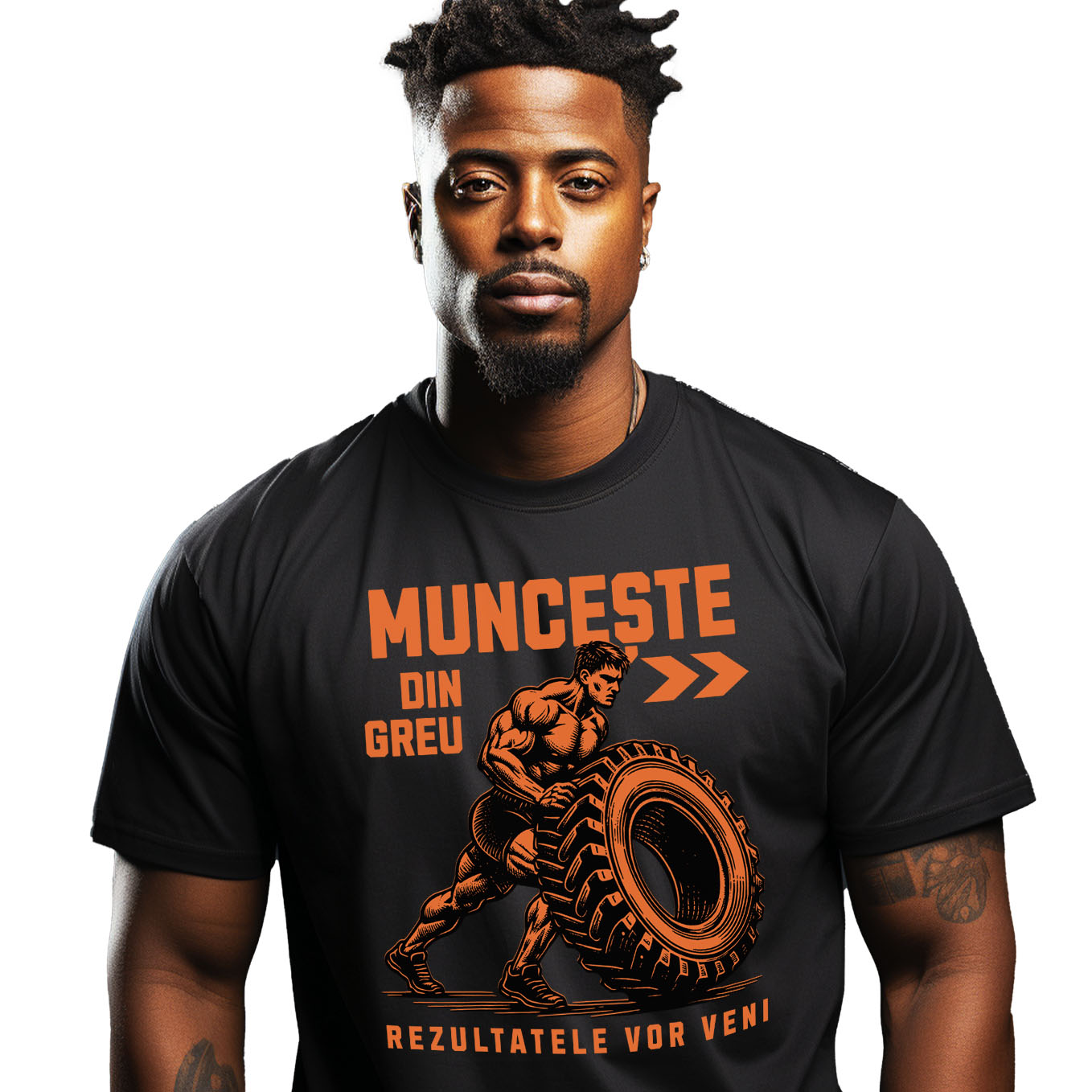 Tricou Femei, Barbati, Copii, Fata, Baiat, Unisex Personalizat : Bărbat Puternic – Design Motivațional pentru Sala de Sport și Fitness