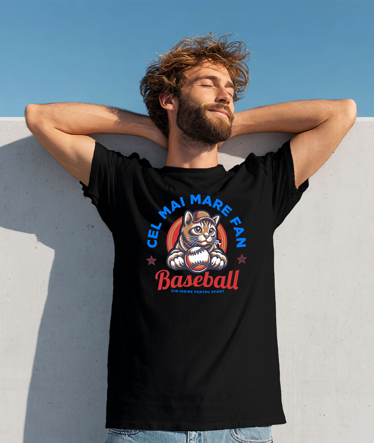 Tricou Femei, Barbati, Copii, Fata, Baiat, Unisex Personalizat Pisică Jucătoare de Baseball – Cadou Amuzant pentru Iubitorii de Sport [1]