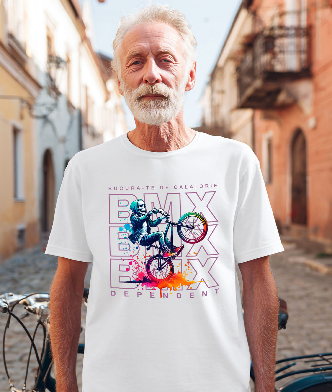 Tricou Femei, Barbati, Copii, Fata, Baiat, Unisex Personalizat Schelet pe BMX - Tricou Personalizat Motivațional pentru Rideri și Sportivi [1]