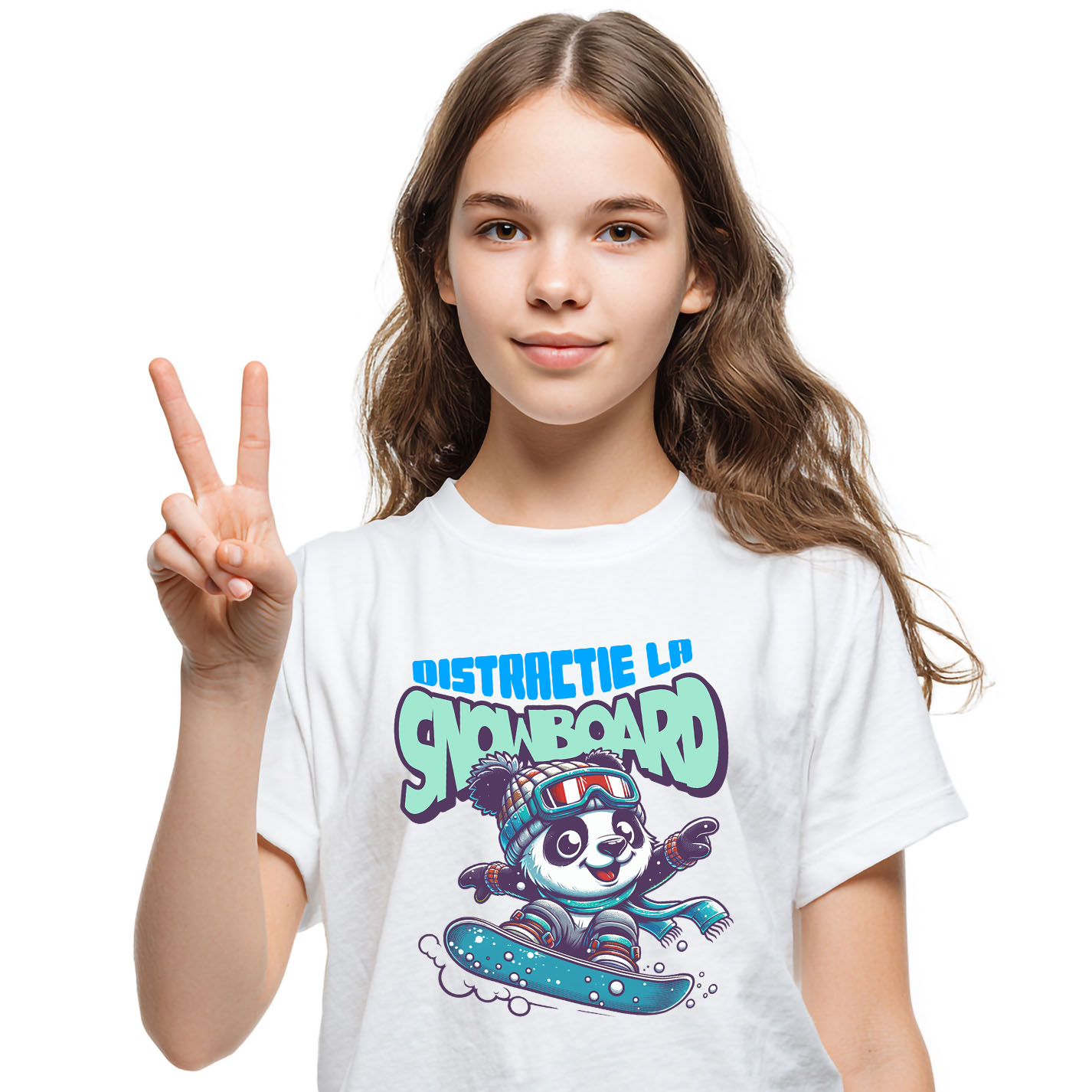 Sport - Tricou Femei, Barbati, Copii, Fata, Baiat, Unisex Personalizat Urs Panda pe Snowboard - Tricou Personalizat pentru Iubitorii Sporturilor de Iarnă