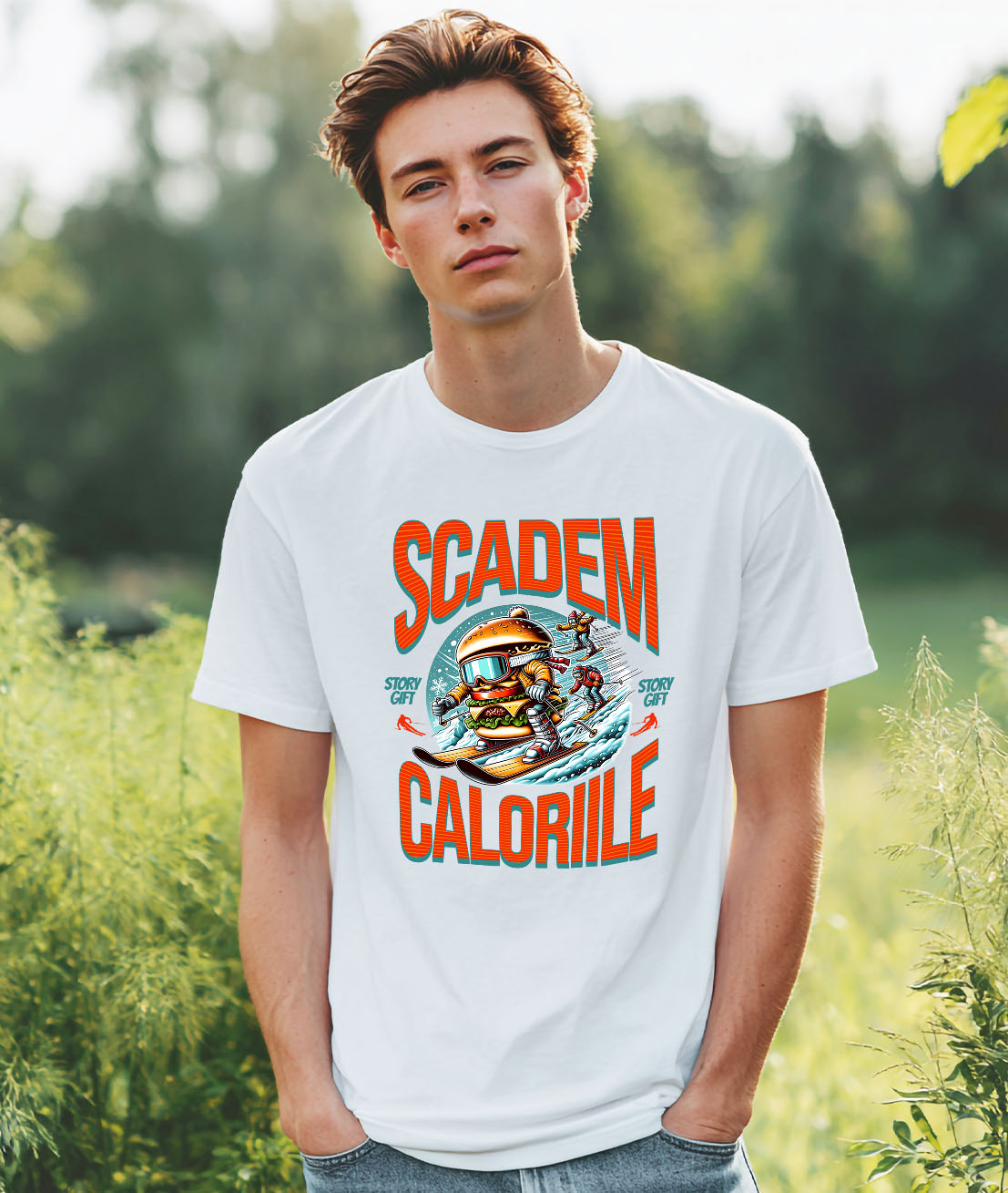 Tricou Femei, Barbati, Copii, Fata, Baiat, Unisex Personalizat Hamburger Cu Ochelari De Snowboard – Design Amuzant pentru Iubitorii Iernii [1]