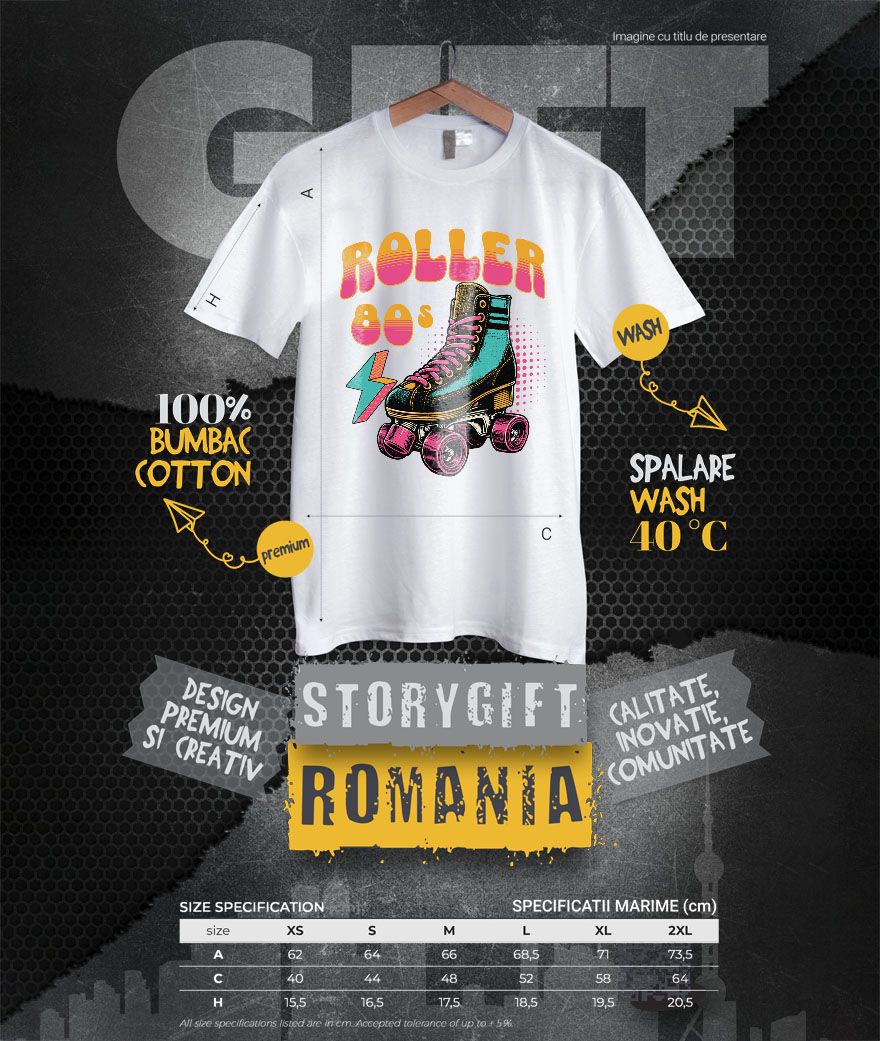 Tricou Femei, Barbati, Copii, Fata, Baiat, Unisex Personalizat Role Colorate pentru Copii – Patine Sportive Personalizate și Distracție Roller [3]