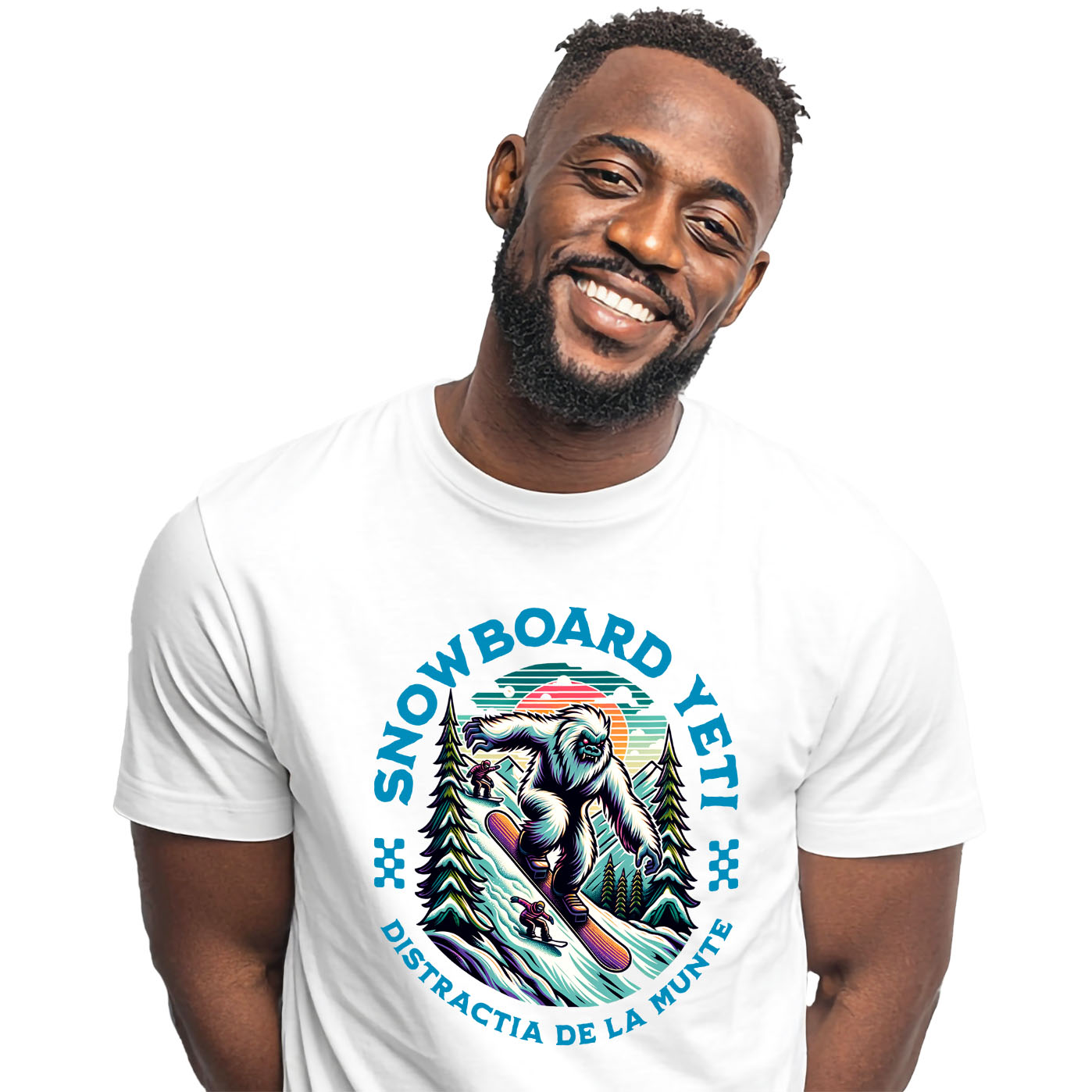 Sport - Tricou Femei, Barbati, Copii, Fata, Baiat, Unisex Personalizat Big Foot Monstru Pe Placă De Snowboard – Cadou Iarnă Personalizat pentru Sportivi