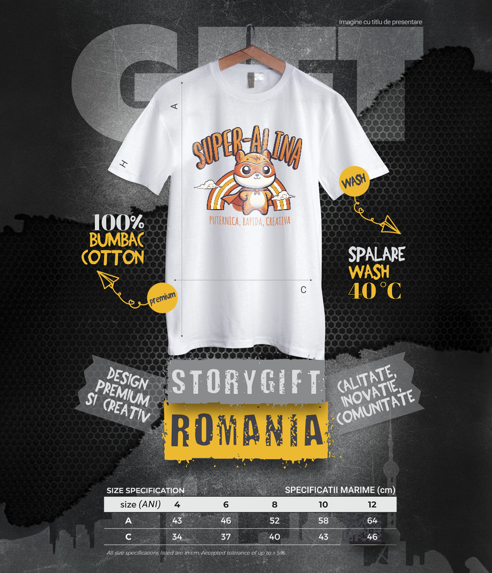 Tricou Femei, Barbati, Copii, Fata, Baiat, Unisex Personalizat Veverița Cu Masca Și Pelerină De Super Erou Curcubeu – Cadou Personalizat Pentru Copii [5]