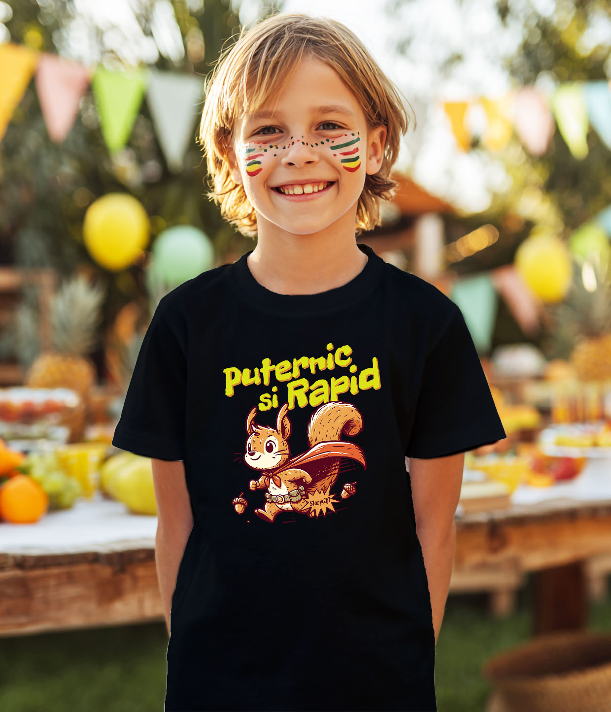 Tricou Femei, Barbati, Copii, Fata, Baiat, Unisex Personalizat Veverița Cu Pelerină De Super Erou Curcubeu – Cadou Personalizat Puternic Și Rapid Pentru Copii [2]