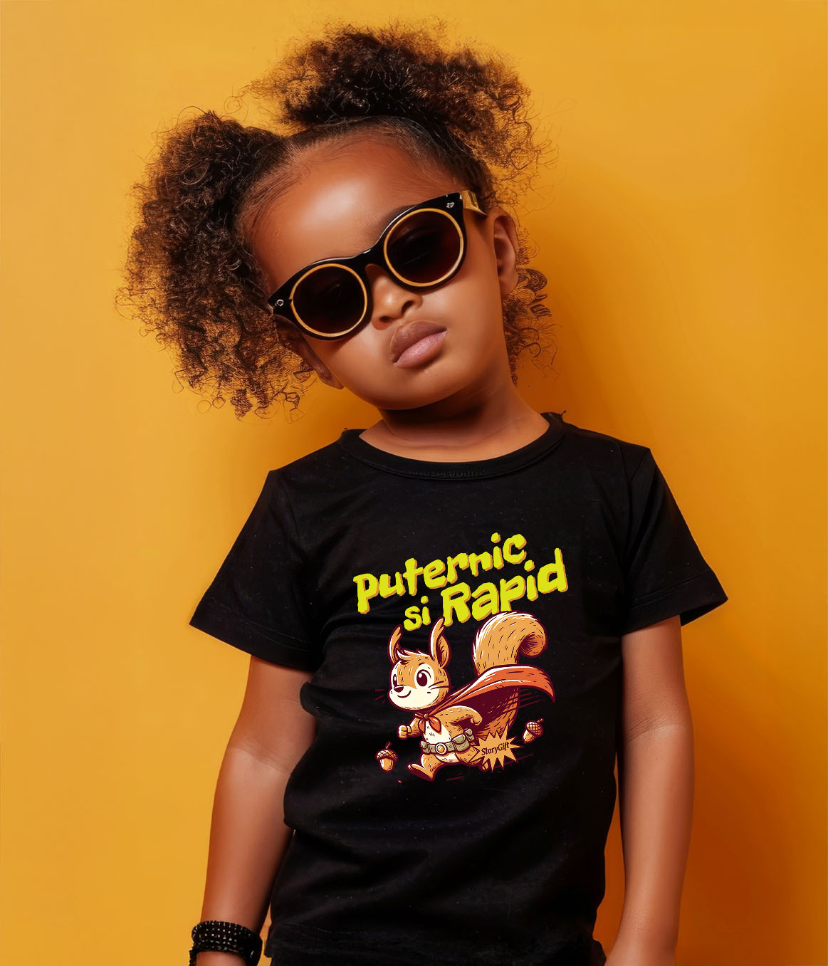 Tricou Femei, Barbati, Copii, Fata, Baiat, Unisex Personalizat Veverița Cu Pelerină De Super Erou Curcubeu – Cadou Personalizat Puternic Și Rapid Pentru Copii [3]