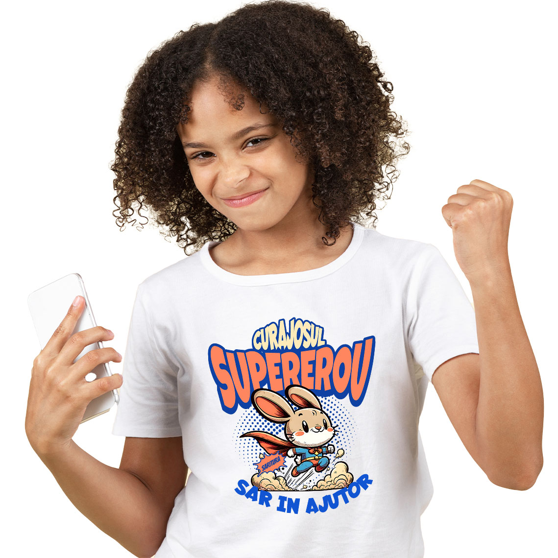 SuperEroi si Personaje TV - Tricou Femei, Barbati, Copii, Fata, Baiat, Unisex Personalizat Iepure În Costum De Super Erou Cu Pelerină Roșie – Cadou Personalizat Pentru Copii