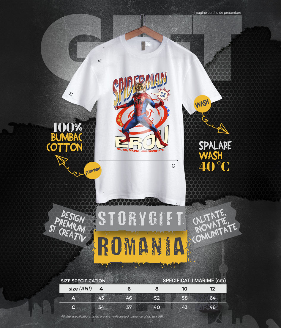 Tricou Femei, Barbati, Copii, Fata, Baiat, Unisex Personalizat Pisică Bengal în Costum Spider-Man cu Pelerină - Cadou Personalizat pentru Iubitorii de Pisici și Copii [5]