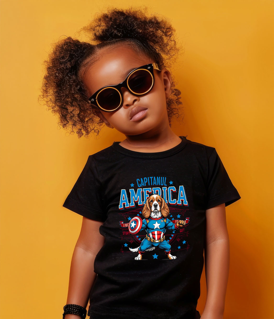 Tricou Femei, Barbati, Copii, Fata, Baiat, Unisex Personalizat Cocker Spaniel în Costum de Captain America - Cadouri Personalizate pentru Iubitorii de Animale [3]