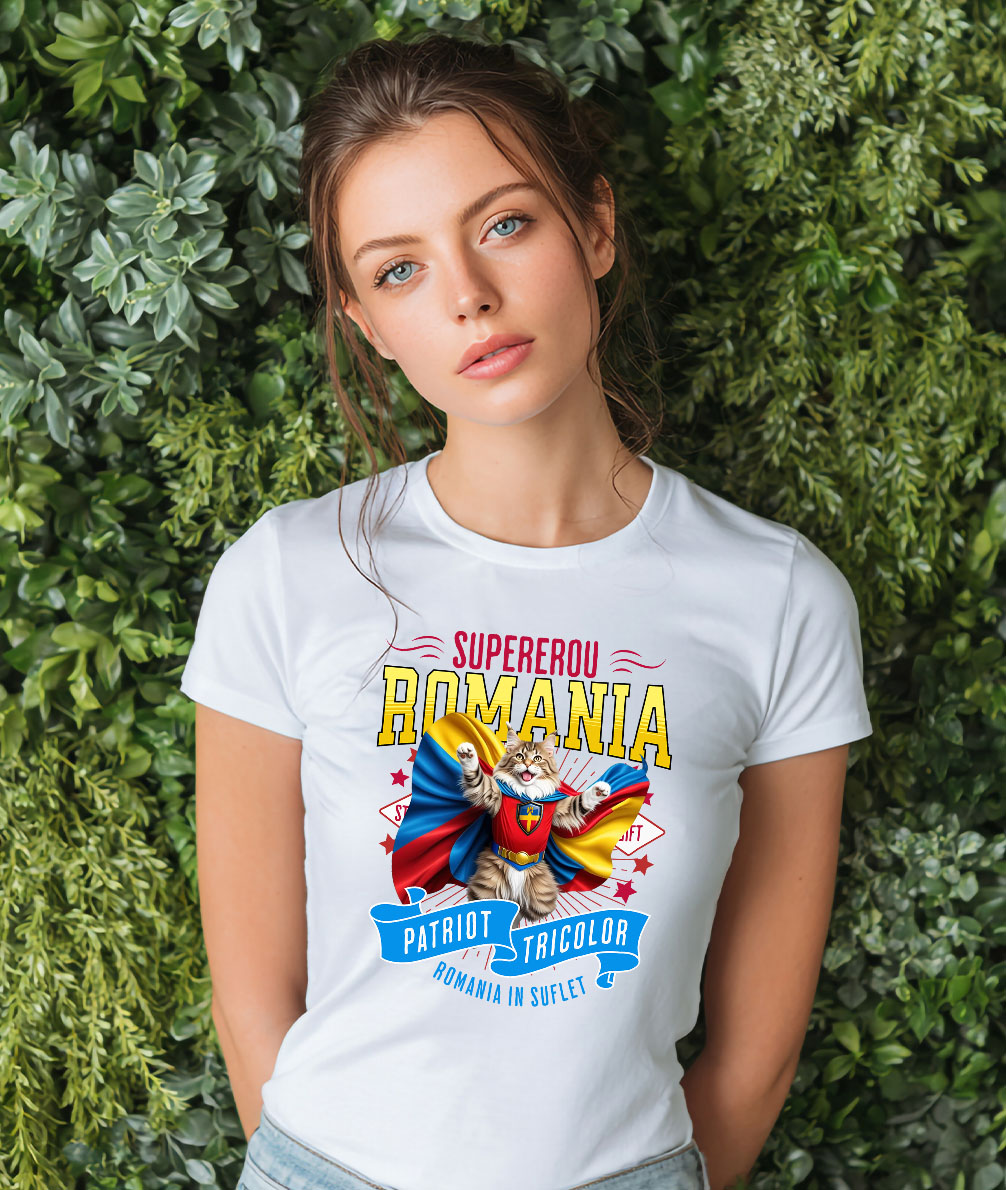 Tricou Femei, Barbati, Copii, Fata, Baiat, Unisex Personalizat Pisică Maine Coon În Costum de Căpitan România - Cadouri Personalizate pentru Familie și Prieteni [1]