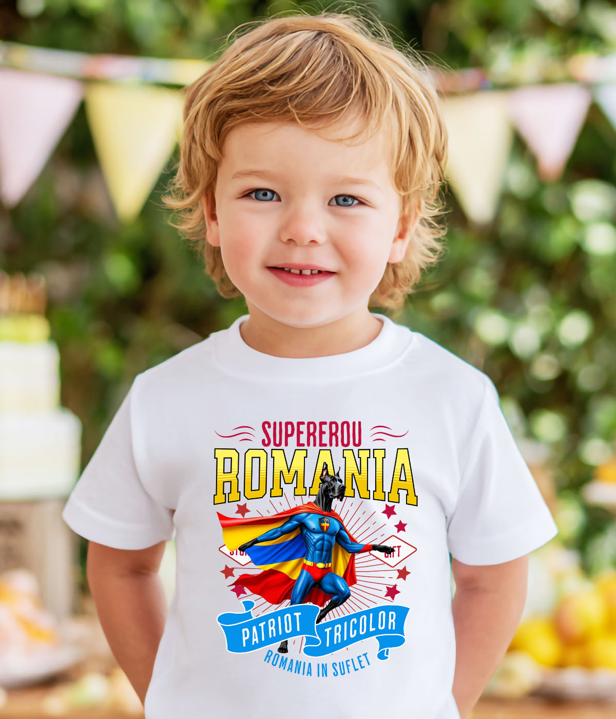 Tricou Femei, Barbati, Copii, Fata, Baiat, Unisex Personalizat Dog German în Costum de Căpitan România – Cadou Personalizat pentru Iubitorii de Câini [3]