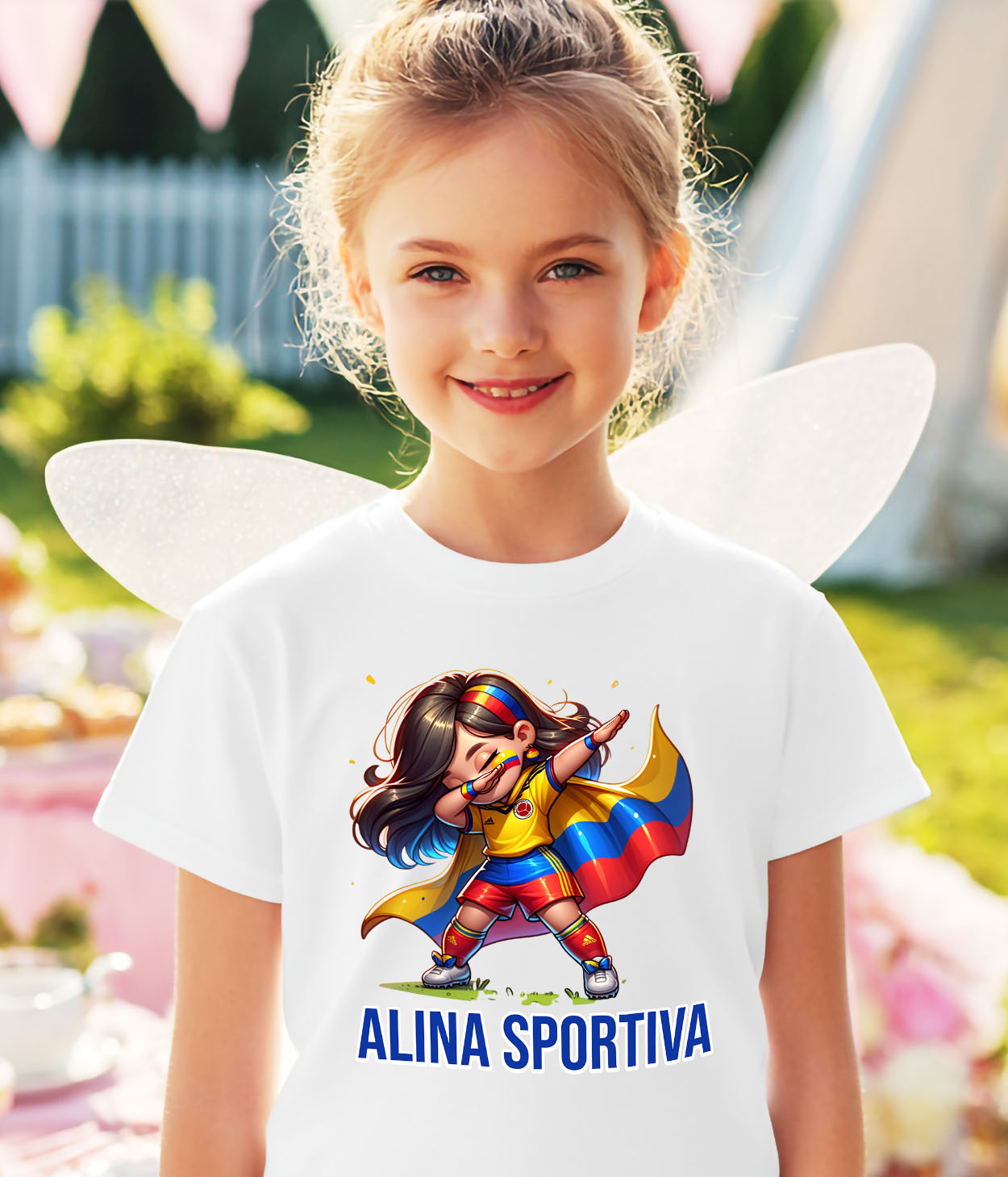 Tricou Femei, Barbati, Copii, Fata, Baiat, Unisex Personalizat Costum Sportiv Fotbal Personalizat „Alina Sportiva” – Cadou Pentru Fete Active [2]
