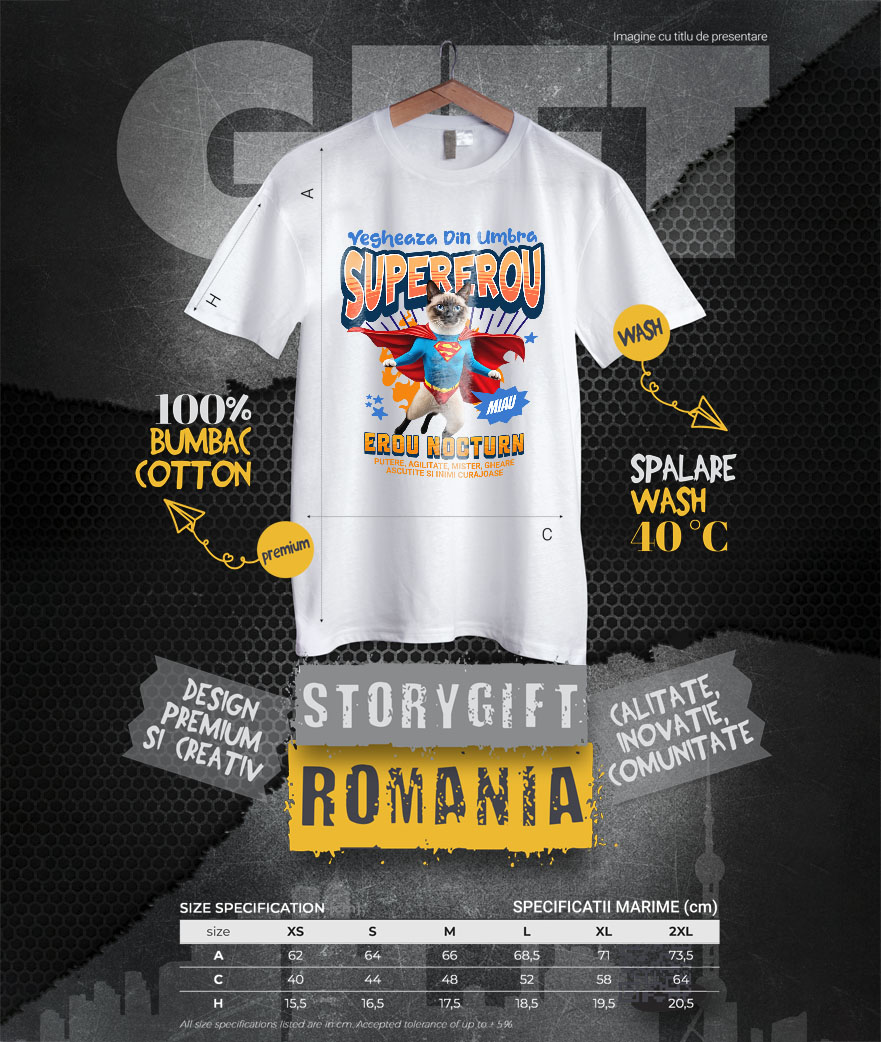 Tricou Femei, Barbati, Copii, Fata, Baiat, Unisex Personalizat Pisică Siameză Supererou – Design Personalizat pentru Iubitorii de Animale și Familie [3]