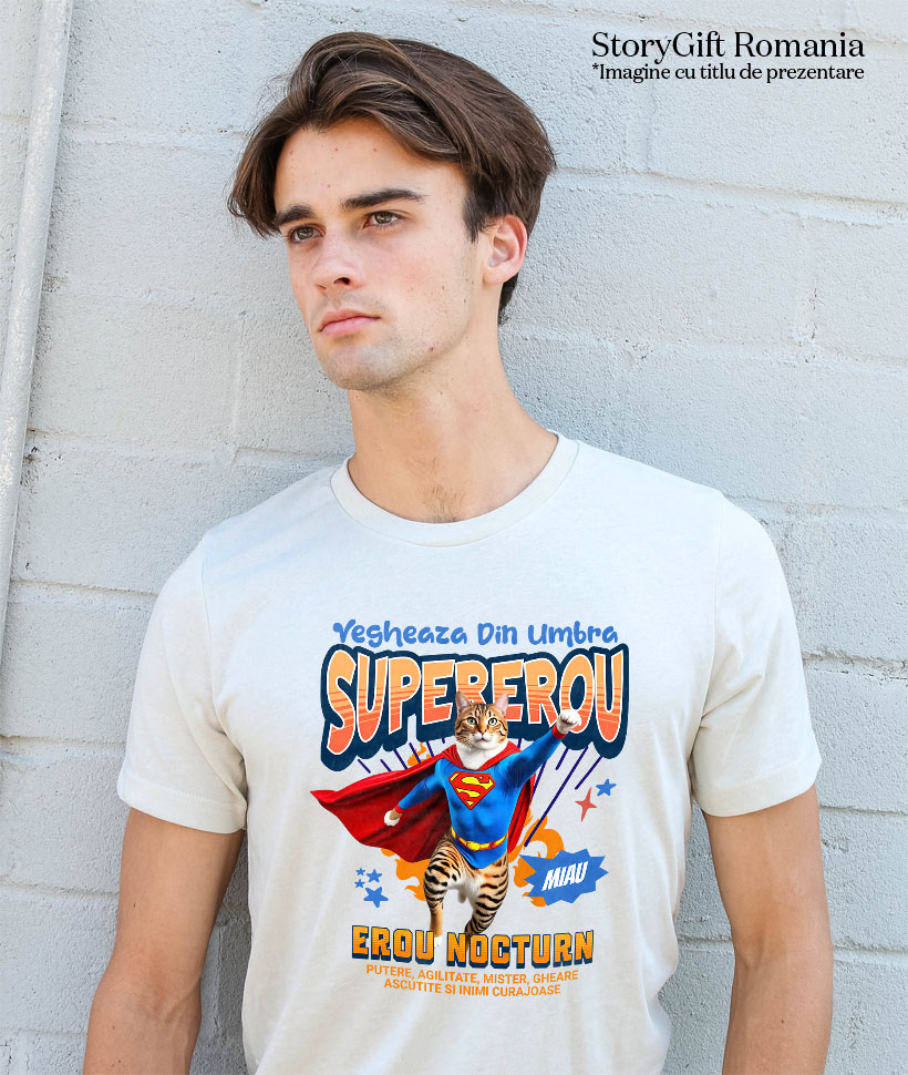 Tricou Femei, Barbati, Copii, Fata, Baiat, Unisex Personalizat Pisică Bengal Supererou – Design Personalizat pentru Iubitorii de Animale și Familie [1]
